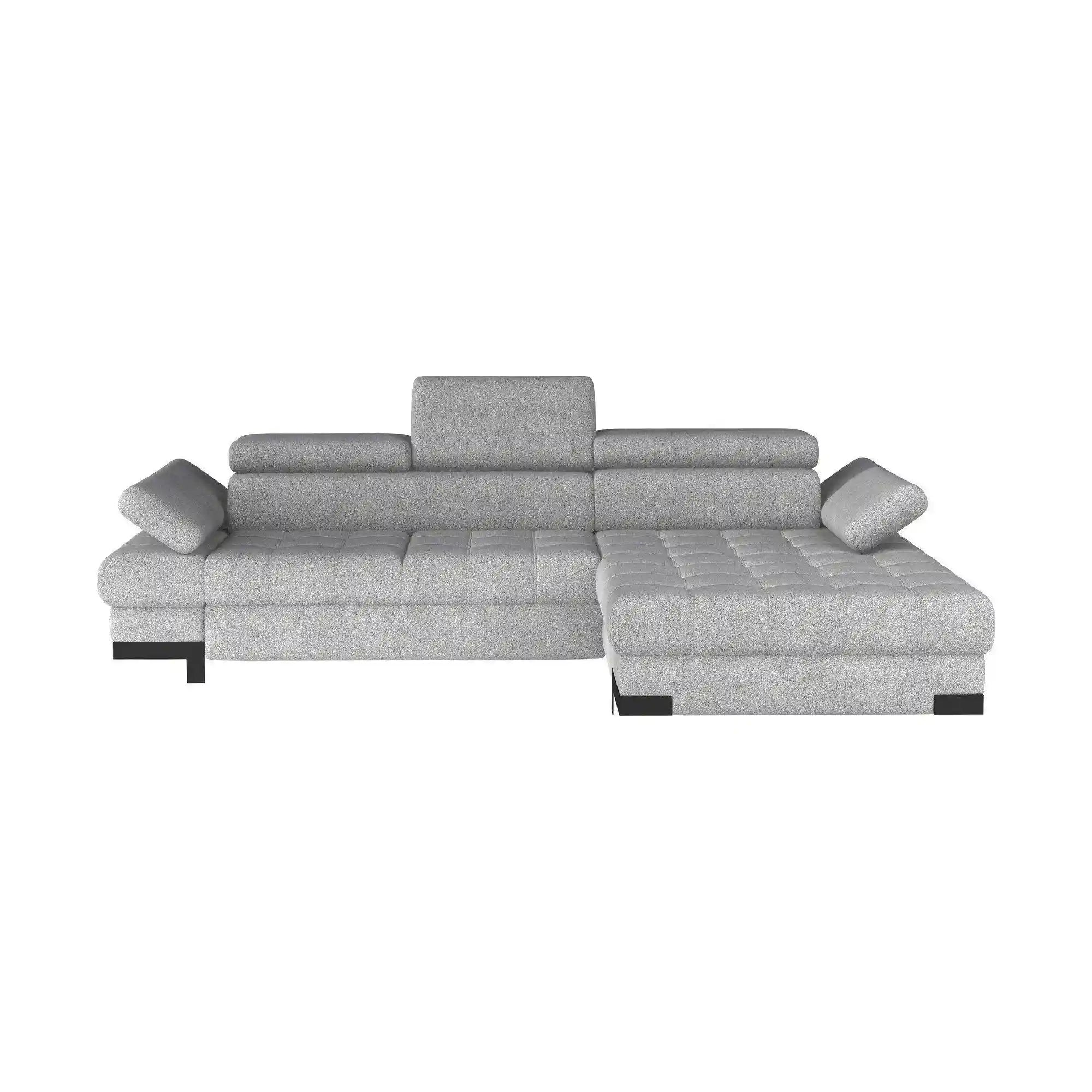 Coltar extensibil SELVA MINI, personalizabil materiale gama Oferta Avantaj, cu lada depozitare si tetiere reglabile, 270x173x95 cm