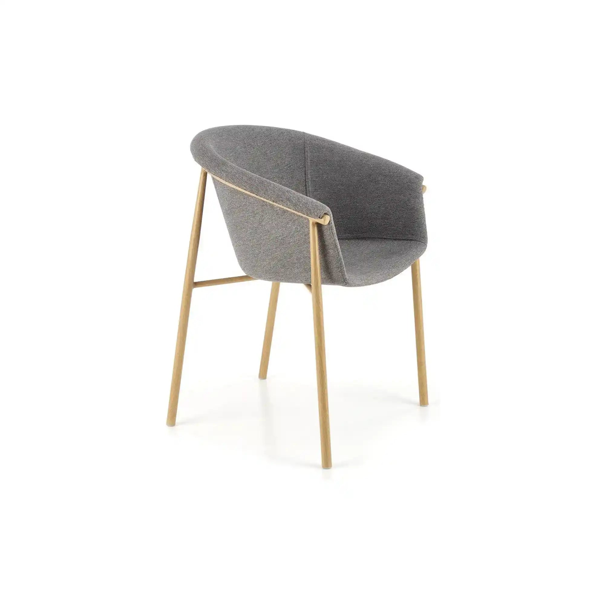 Scaun K489, gri/stejar, stofa clasica/metal, 59x56x80 cm