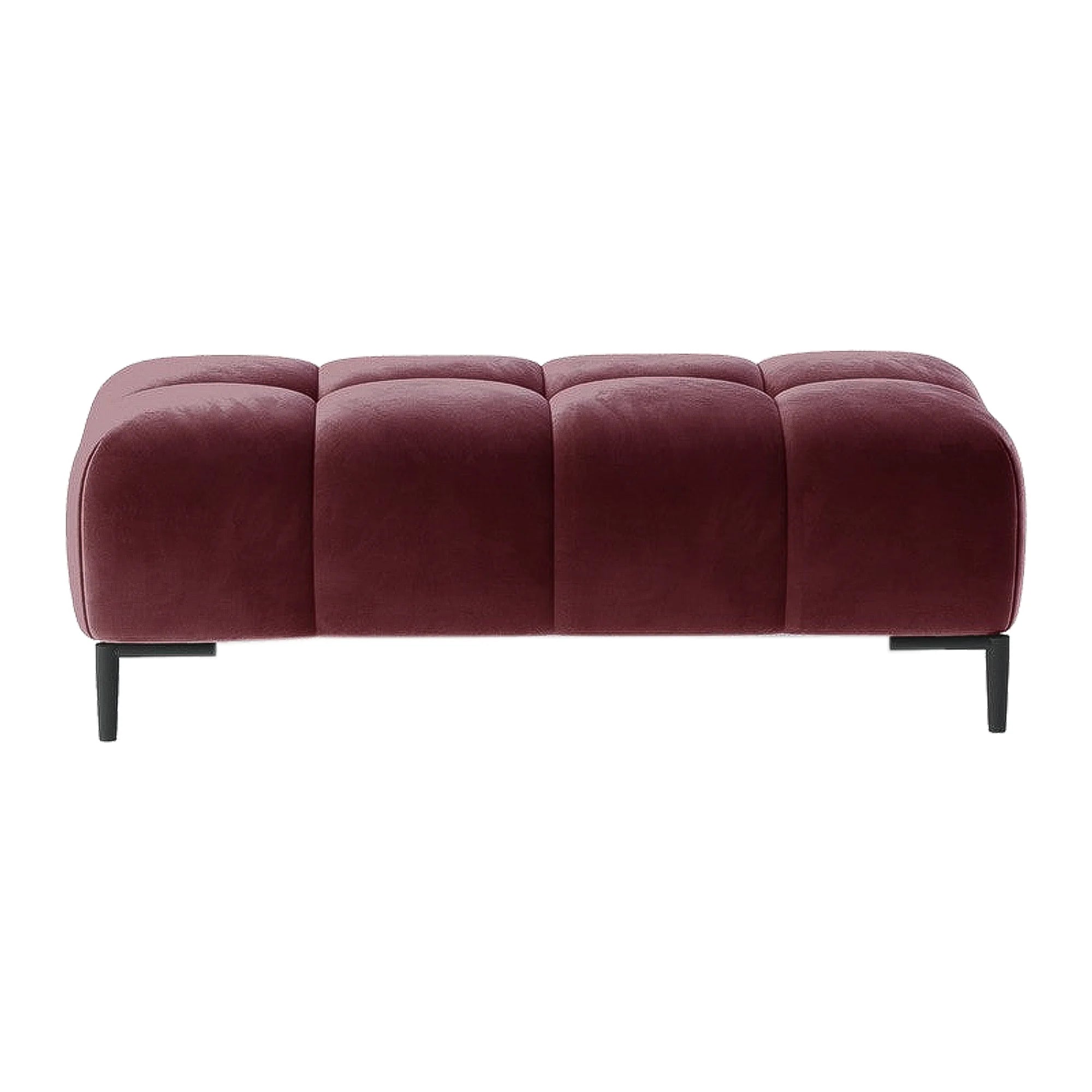 Taburet PLAZA XL, stofa catifelata rosu - Riviera 61, Gama Premium, 134x71x44 cm