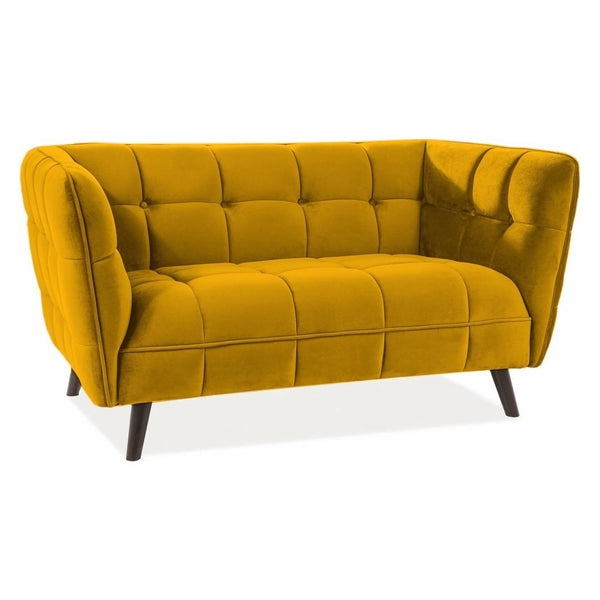Canapea CASTELLO 2, galben curry - Bluvel 68, catifea curry, 145x85x78 cm