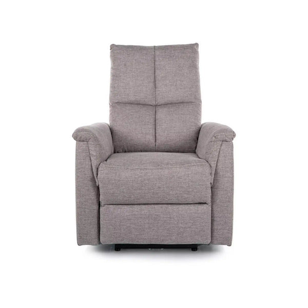 Fotoliu recliner NEPTUN, gri deschis, stofa clasica/metal, 76x94/160x96 cm