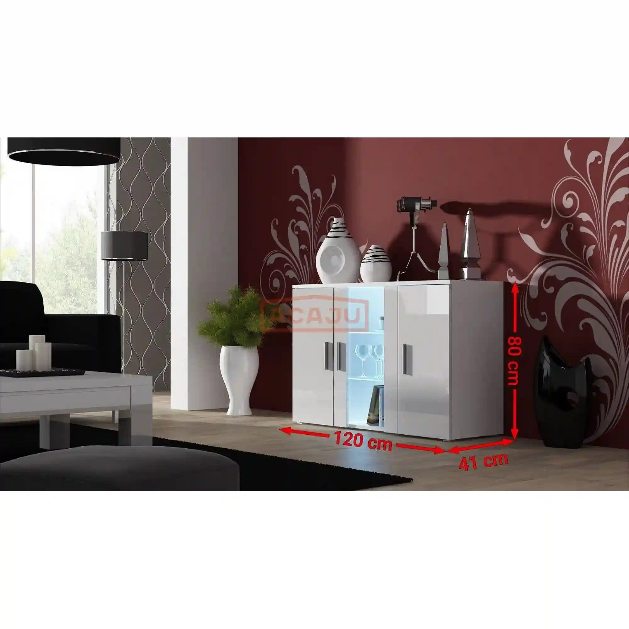 Comoda SOHO, alb, PAL, 120x41x80 cm