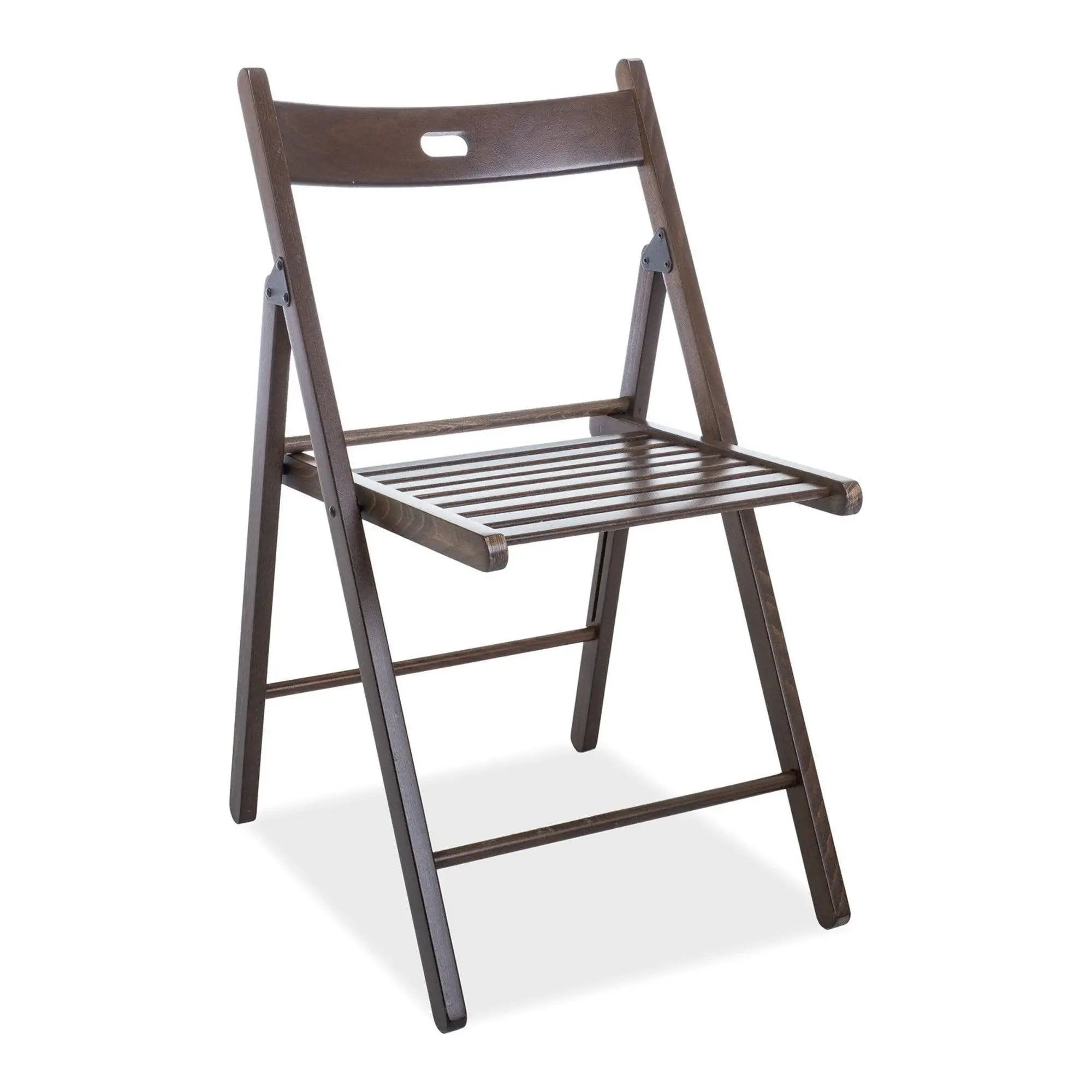 Scaun pliant SMART ll, nuc inchis, lemn, 43x40x78 cm