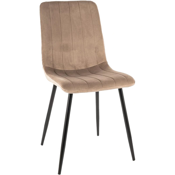 Scaun ALAN, bej/negru, stofa catifelata/metal, 45x39x91 cm
