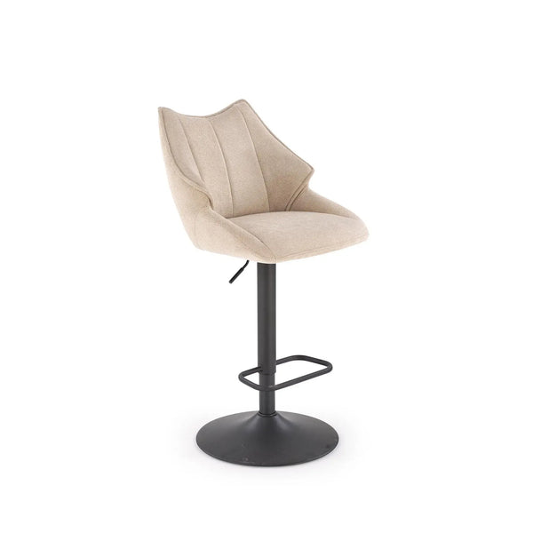 Scaun bar H122, bej/negru, stofa clasica/metal, 50x54x96/118 cm