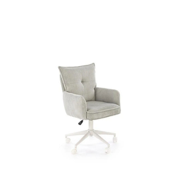 Scaun birou DUMBO, gri deschis/alb, stofa raiata, 52x58x84/94 cm