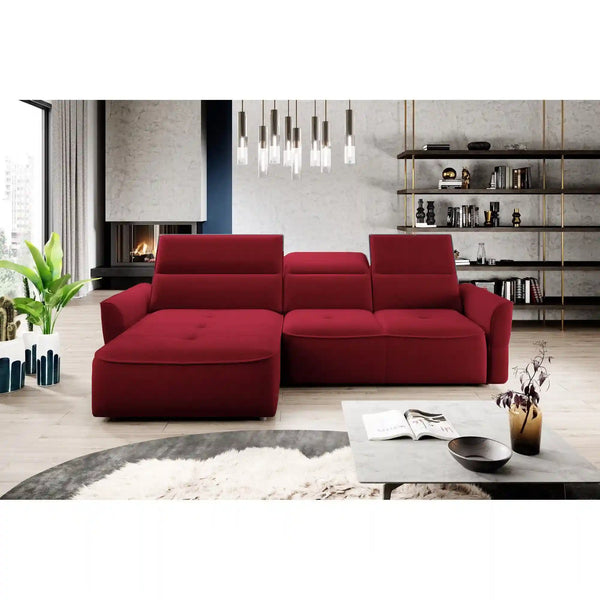 Coltar MURILLO MINI, personalizabil materiale gama Premium, cu reglaj electric, tetiere reglabile si lada depozitare, 260x175x100 cm