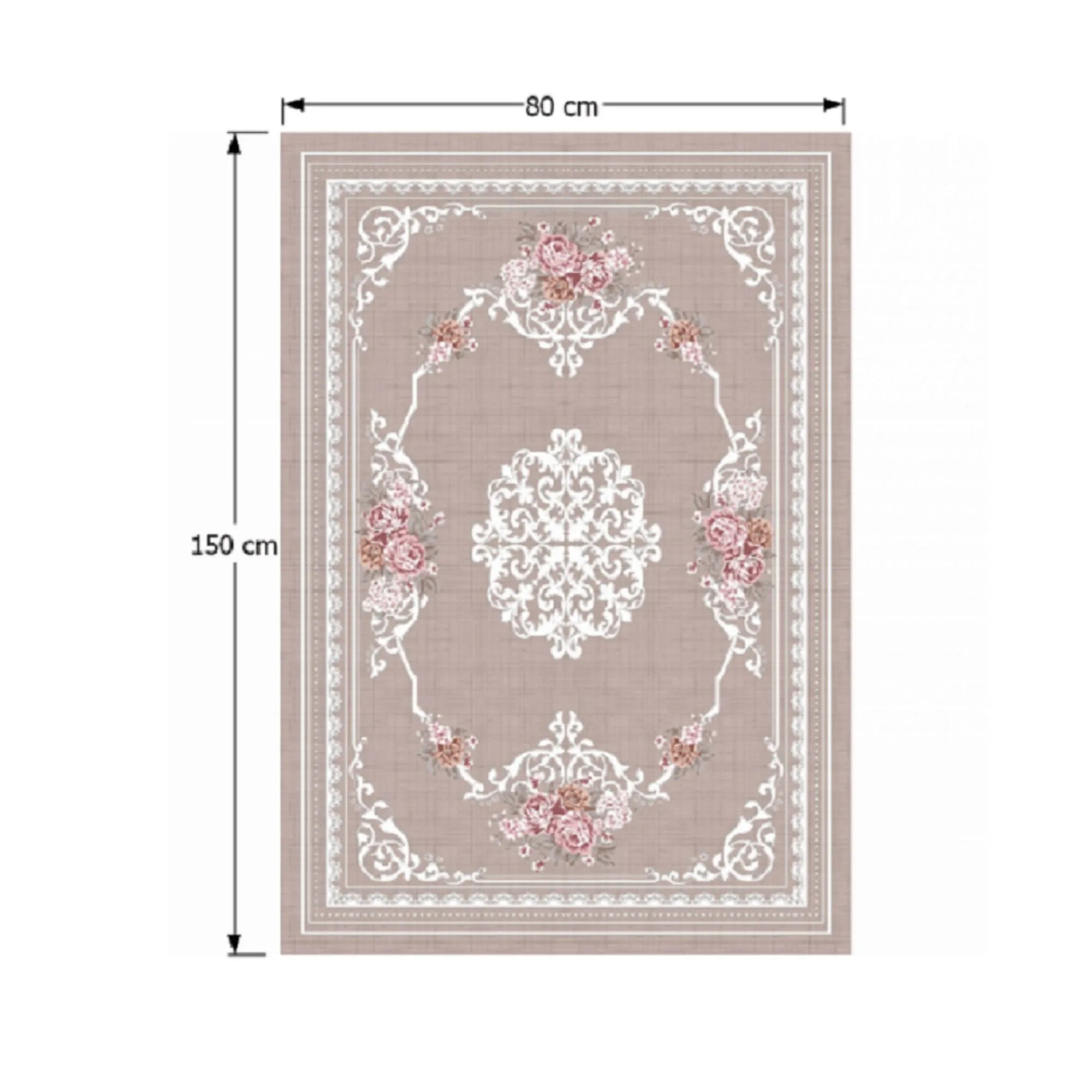 Covor SEDEF, 80x150 cm, forma dreptunghiulara, poliester, maro deschis