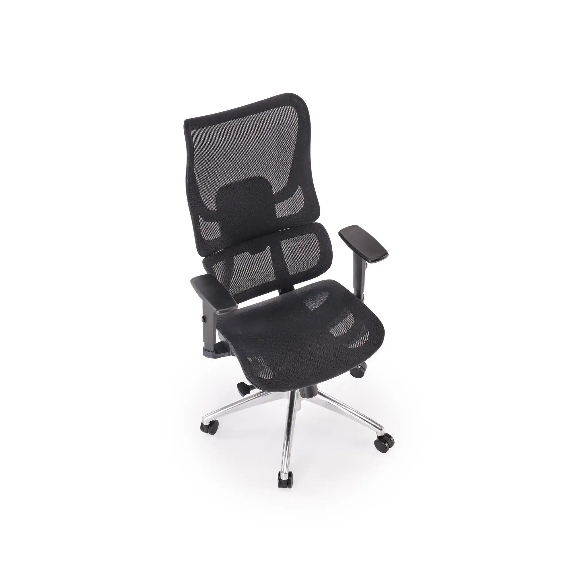 Scaun birou CASPER, negru/crom, plasa/polipropilena, 63x70x115/125 cm