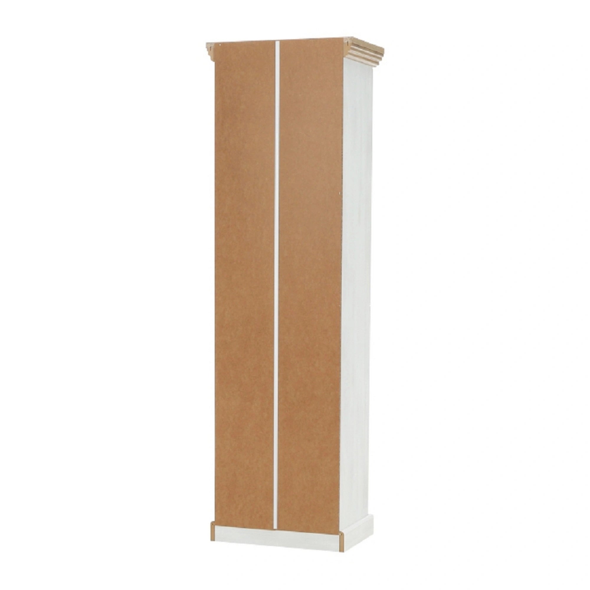 Vitrina ROYAL W1D, pin nordic/stejar salbatic, PAL melaminat/plinte decorative/metal, 57x39x187 cm