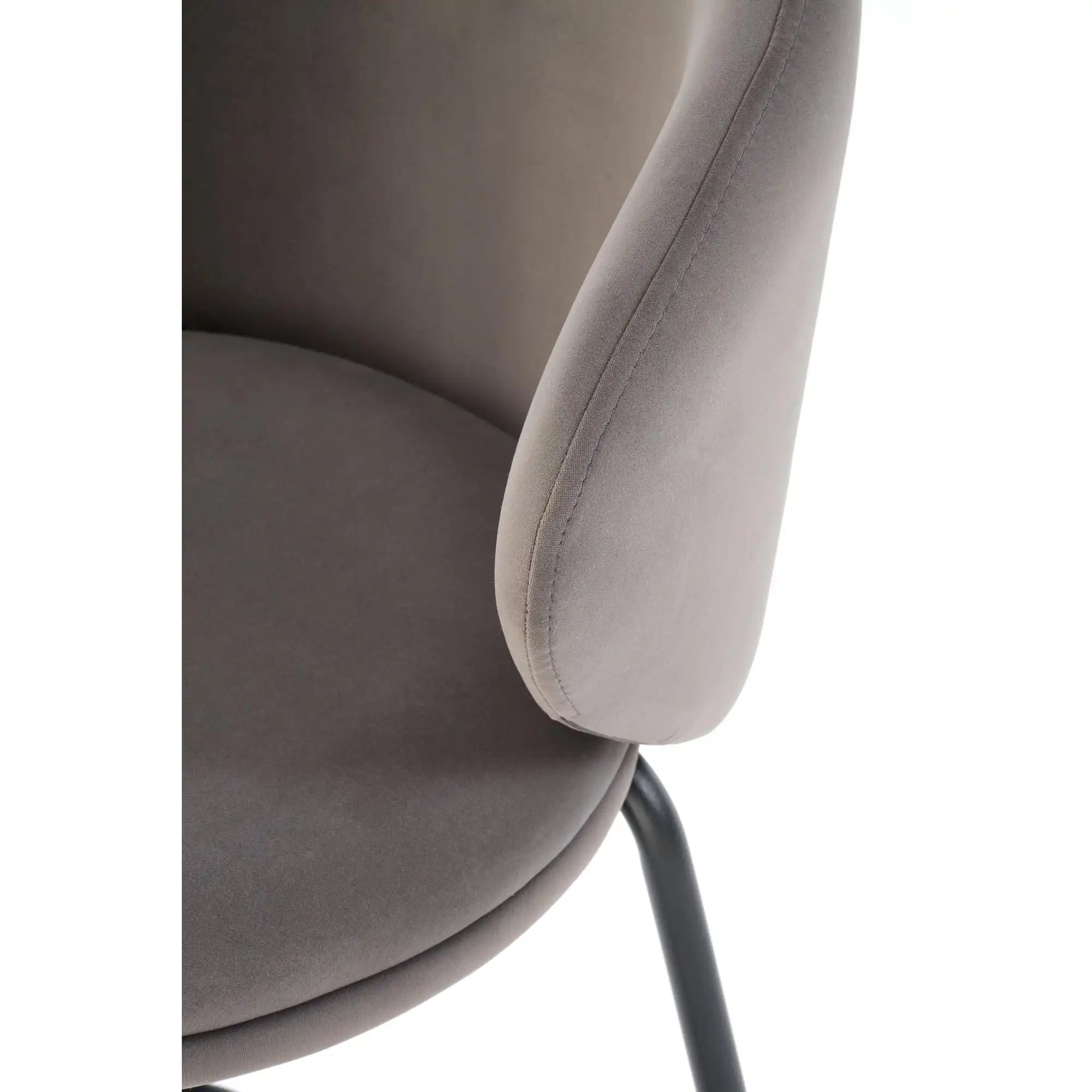 Scaun bar H121, gri - Mavel 14/negru, stofa catifelata/metal, 51x50x92 cm