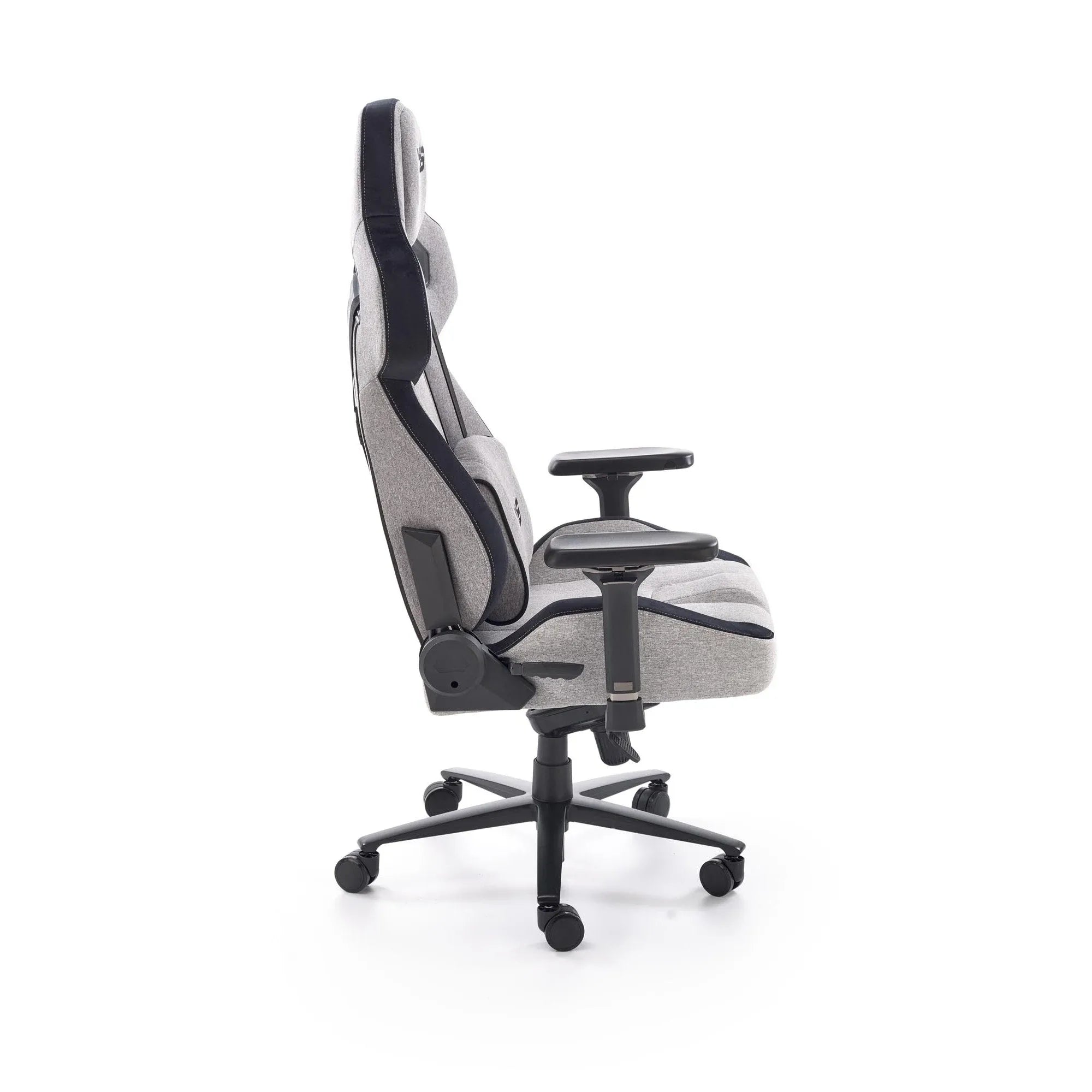 Scaun gaming ALISTER, gri/negru, stofa clasica/metal, 80x75x129/134 cm