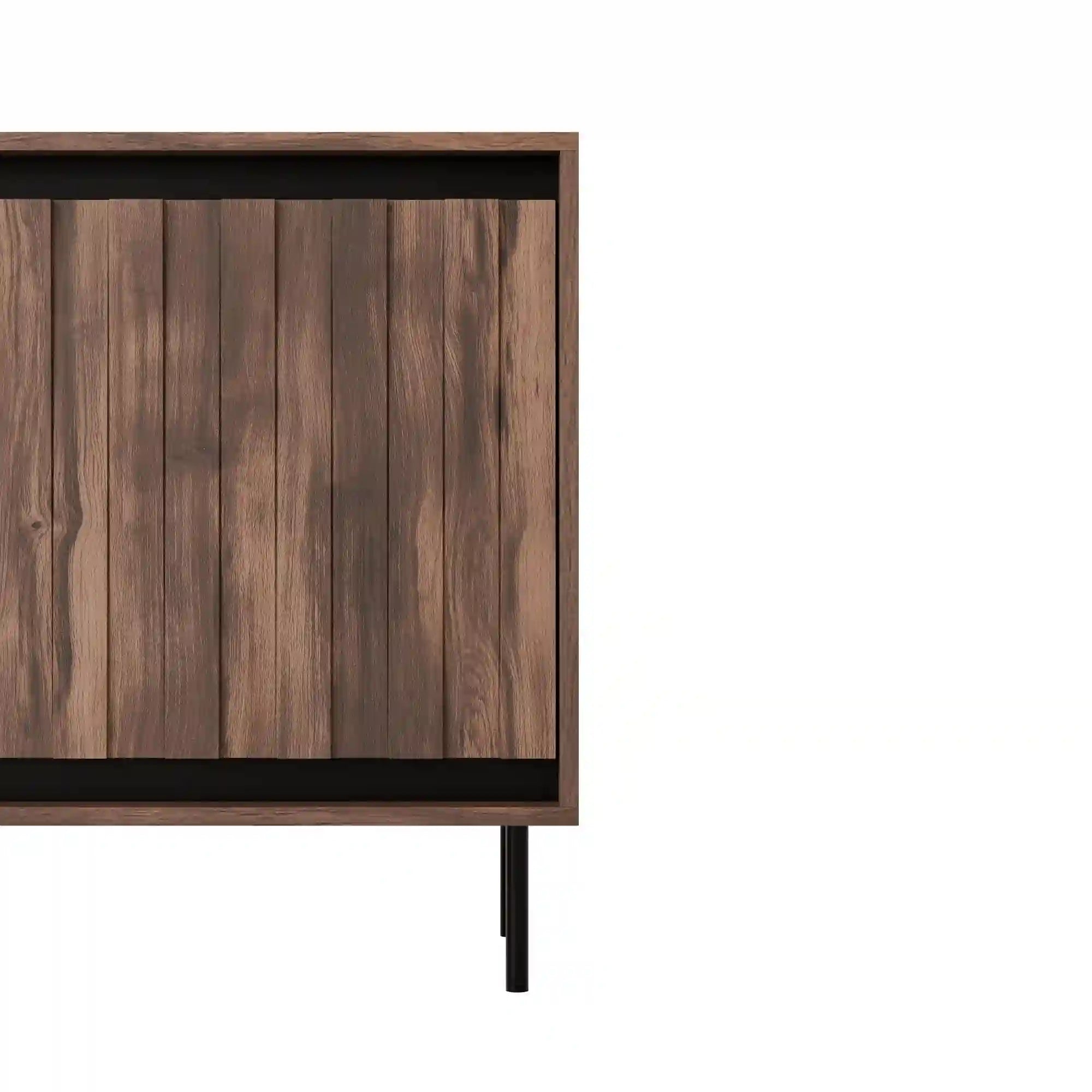 Comoda SWING KM-1, nuc/negru, PAL laminat/metal, 150x40x75 cm