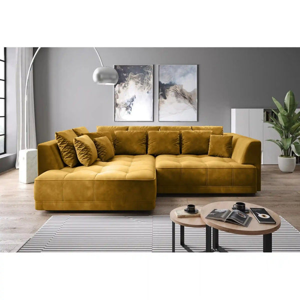 Coltar TIGA, personalizabil material gama Premium, cu reglaj electric, 286x136/207x77 cm