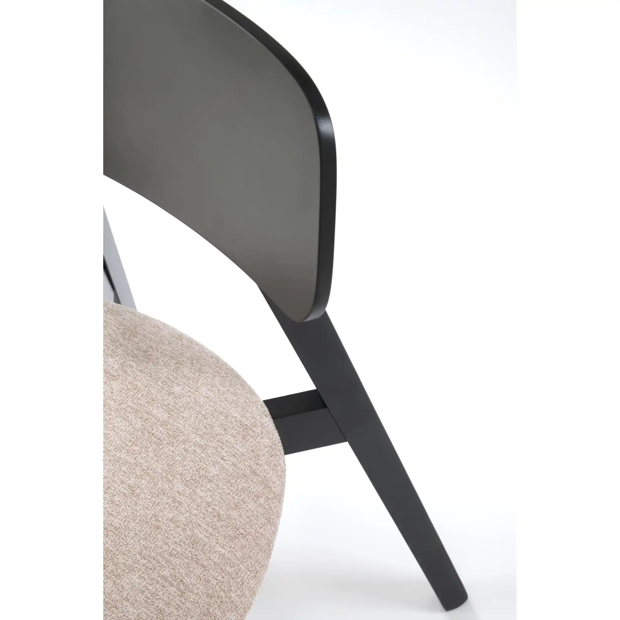 Scaun HYLO, bej/negru, stofa clasica/lemn, 48x55x82 cm