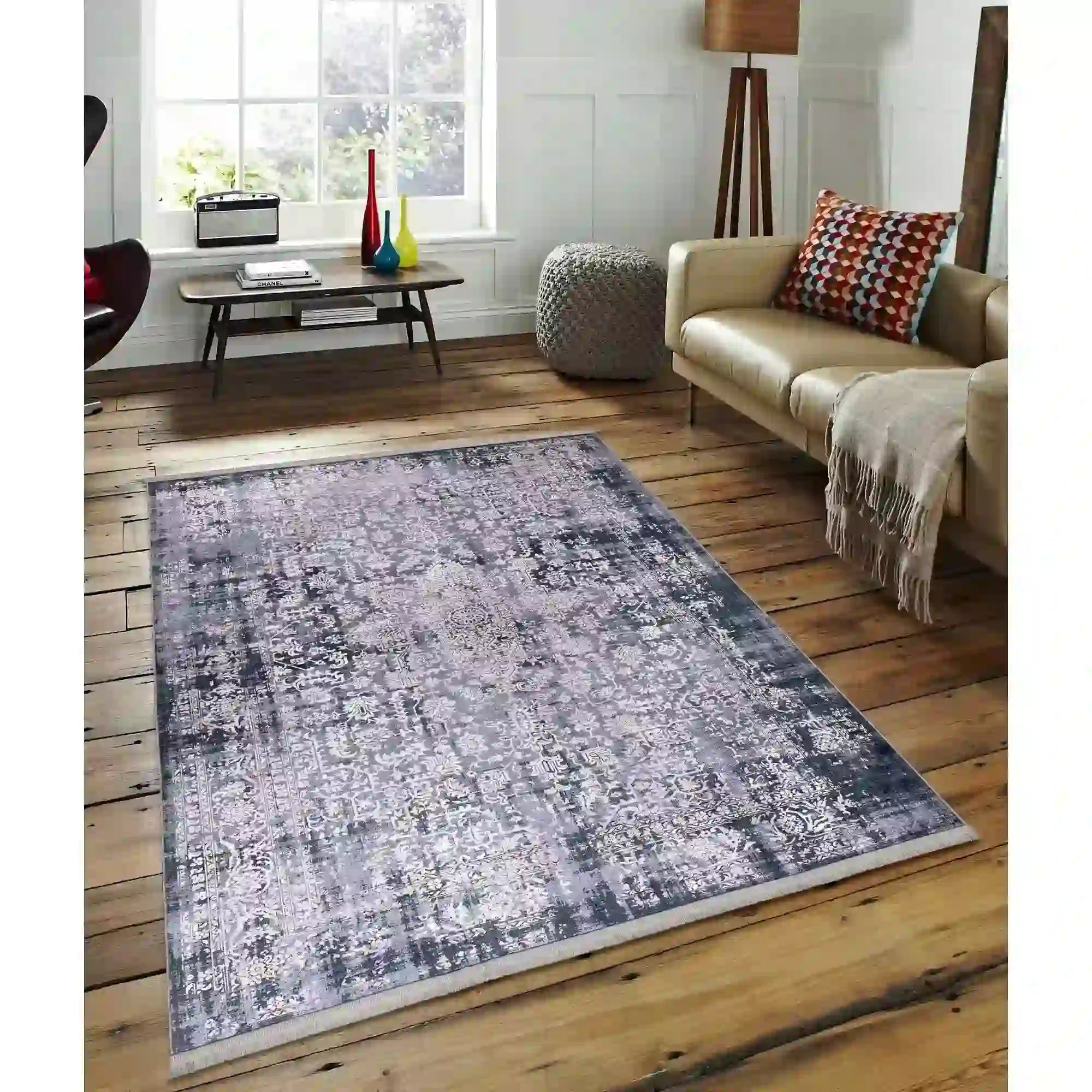 Covor 1028, 80x150 cm, forma dreptunghiulara, tesatura catifelata, multicolor
