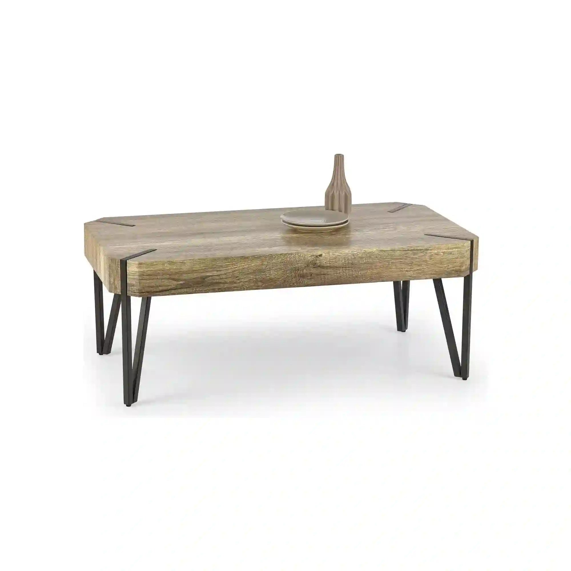 Masuta EMILY, stejar salbatic/negru, 110x60x42 cm