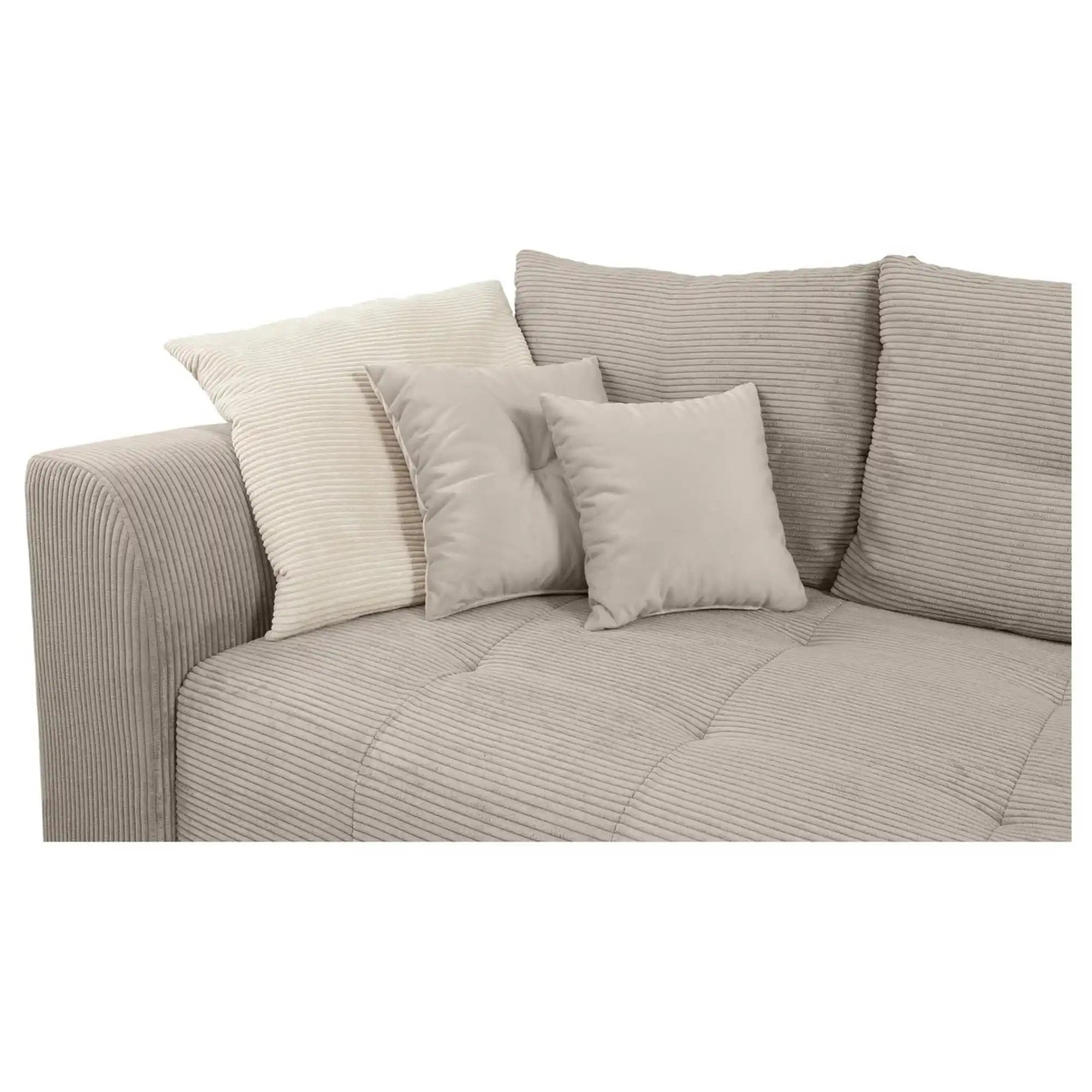 Canapea extensibila ROYAL IV, stofa catifelata bej - Poso 2, 247x116x96 cm