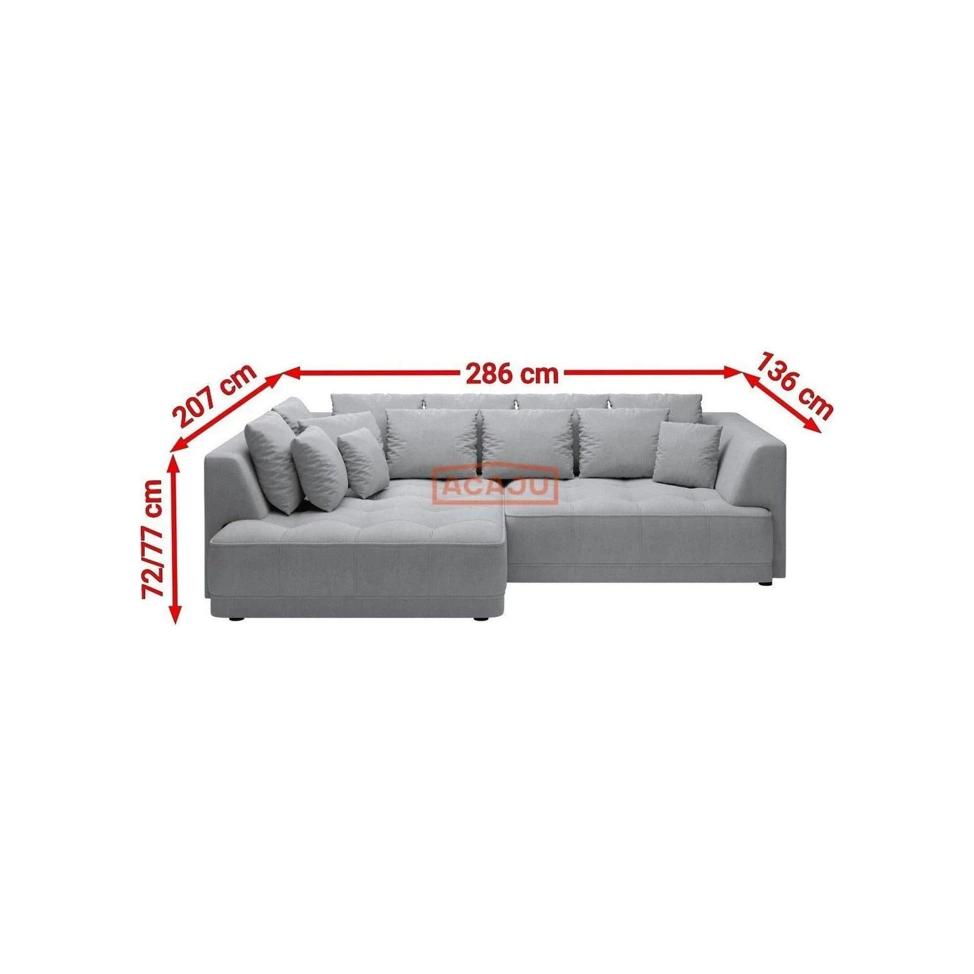 Coltar TIGA, personalizabil material gama Oferta Avantaj, cu reglaj electric, 286x207x77 cm