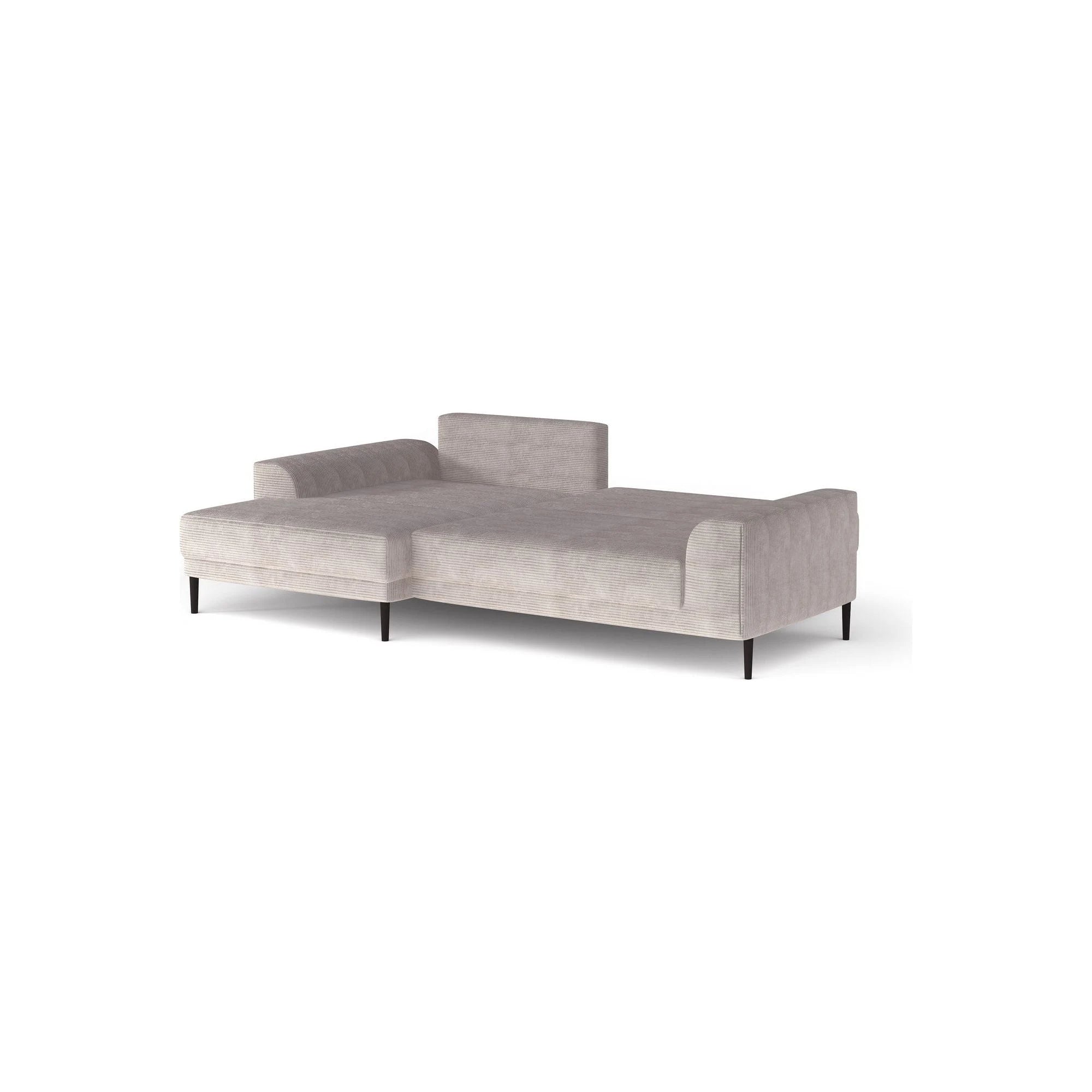 Coltar extensibil CAPITOL, stanga, stofa catifelata gri antracit- Terra 96, cu lada depozitare, 276x175x89 cm