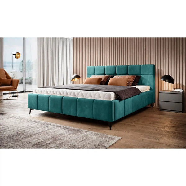 Pat NAOMI SR 140x200, personalizabil materiale gama Oferta Avantaj, somiera metalica si sistem de reglare a picioarelor