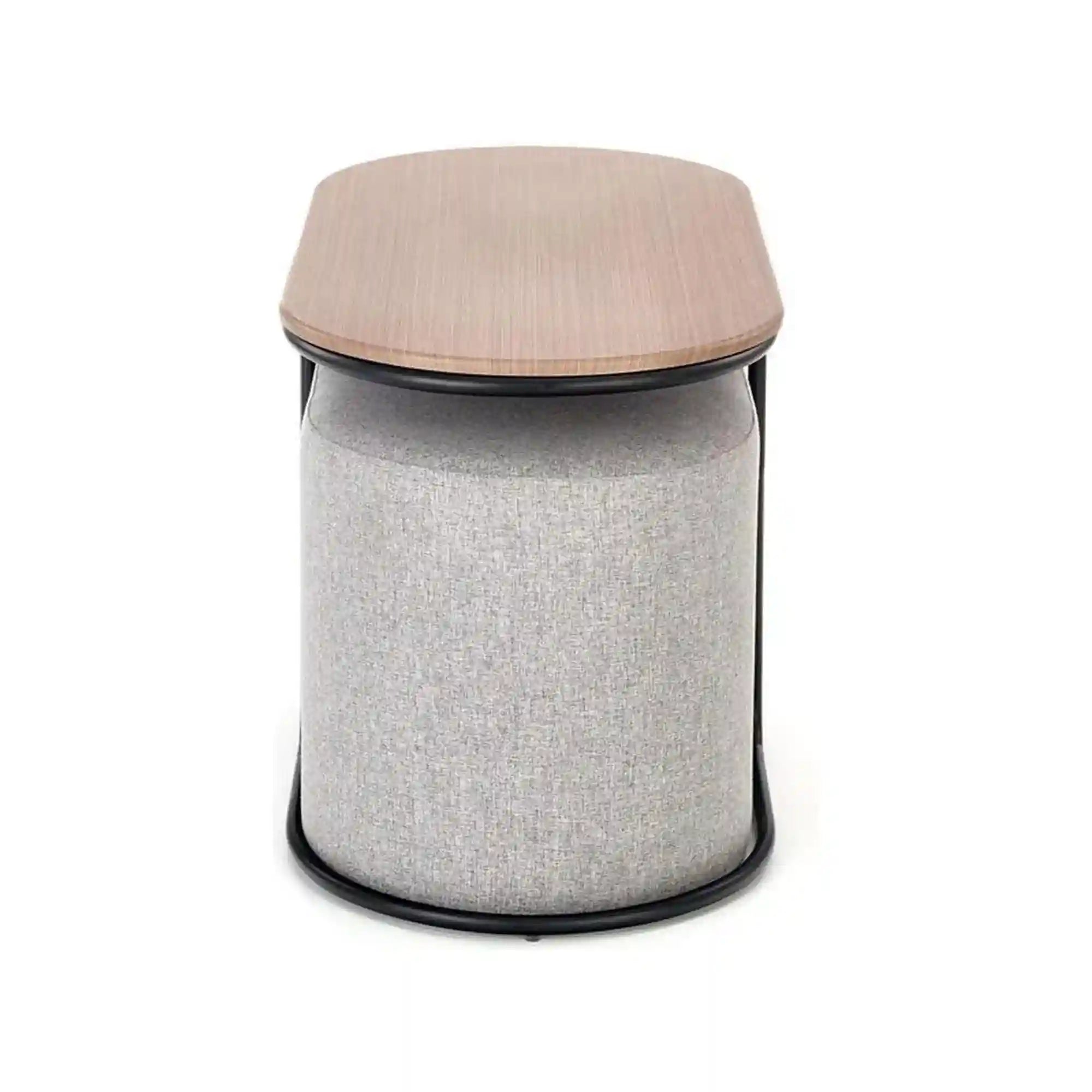 Set masuta cu 2 taburete PAMPA, nuc/gri, 88x43x49 cm