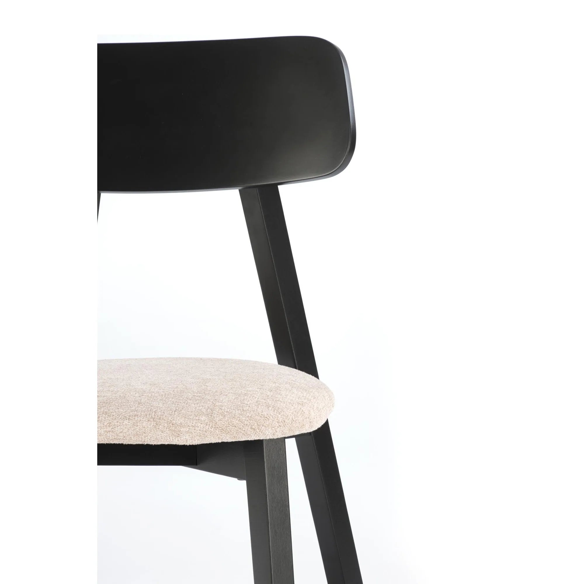 Scaun HYLO, bej/negru, stofa clasica/lemn, 48x55x82 cm