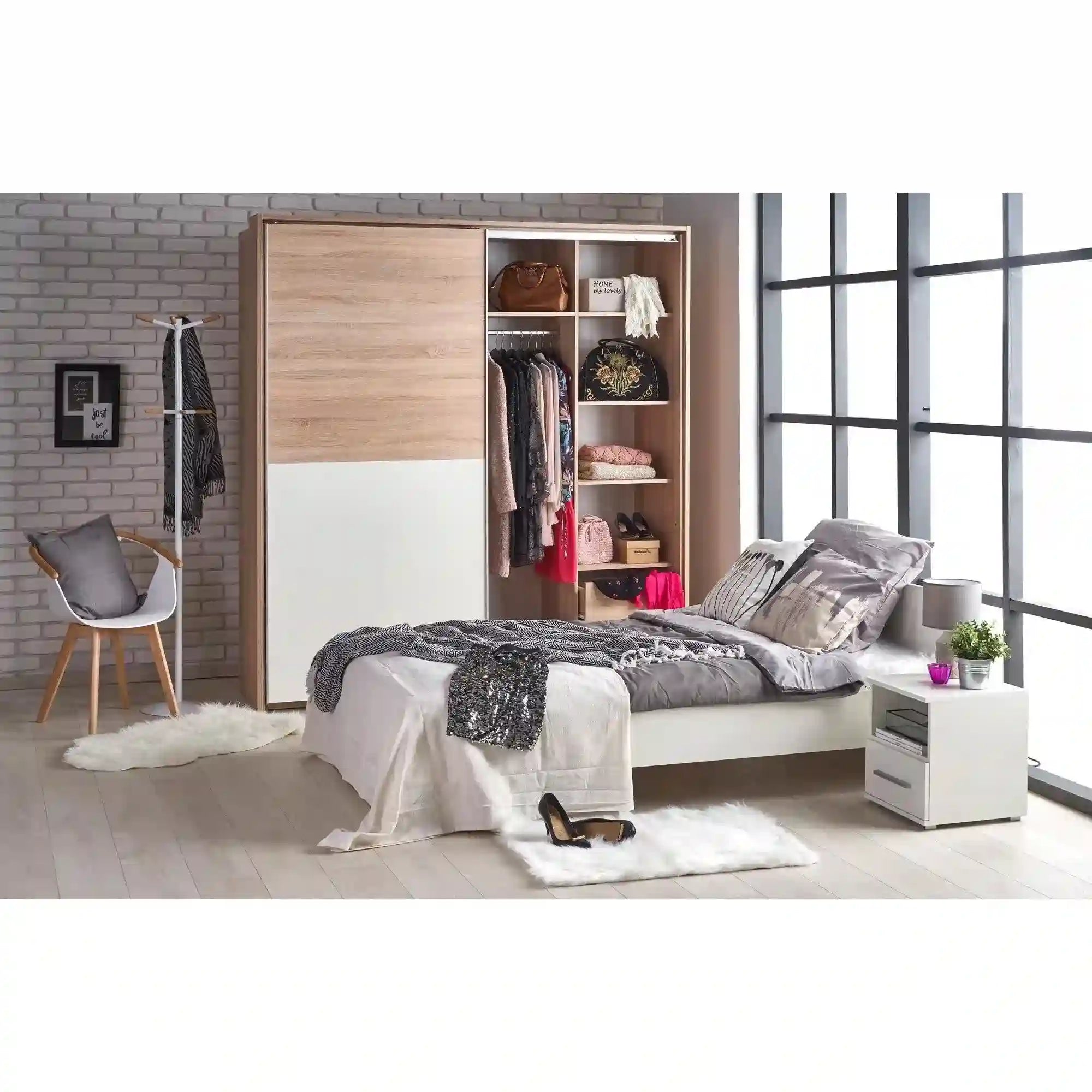 Cadru pat Lima 120x200, alb, PAL laminat