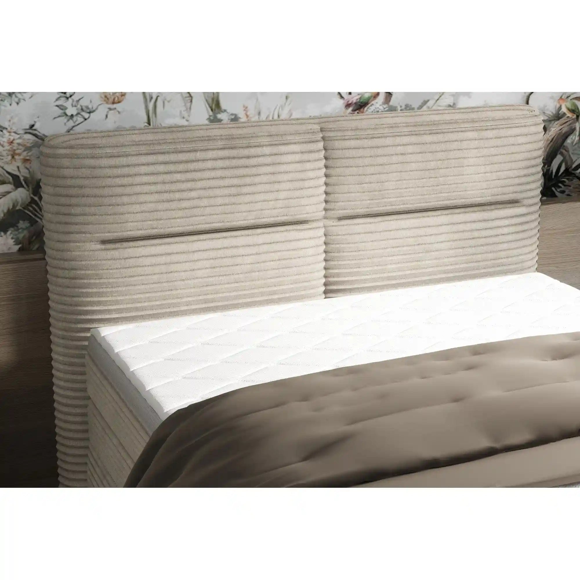 Pat boxspring HUDSON 160x200, personalizabil materiale Gama Premium, cu spatiu depozitare, saltele si topper