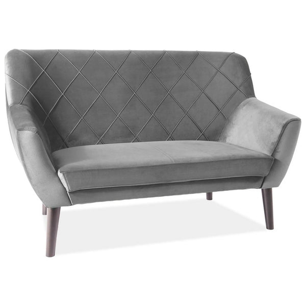 Canapea KIER 2, stofa catifelata gri - Bluvel 14, 136x75x90 cm