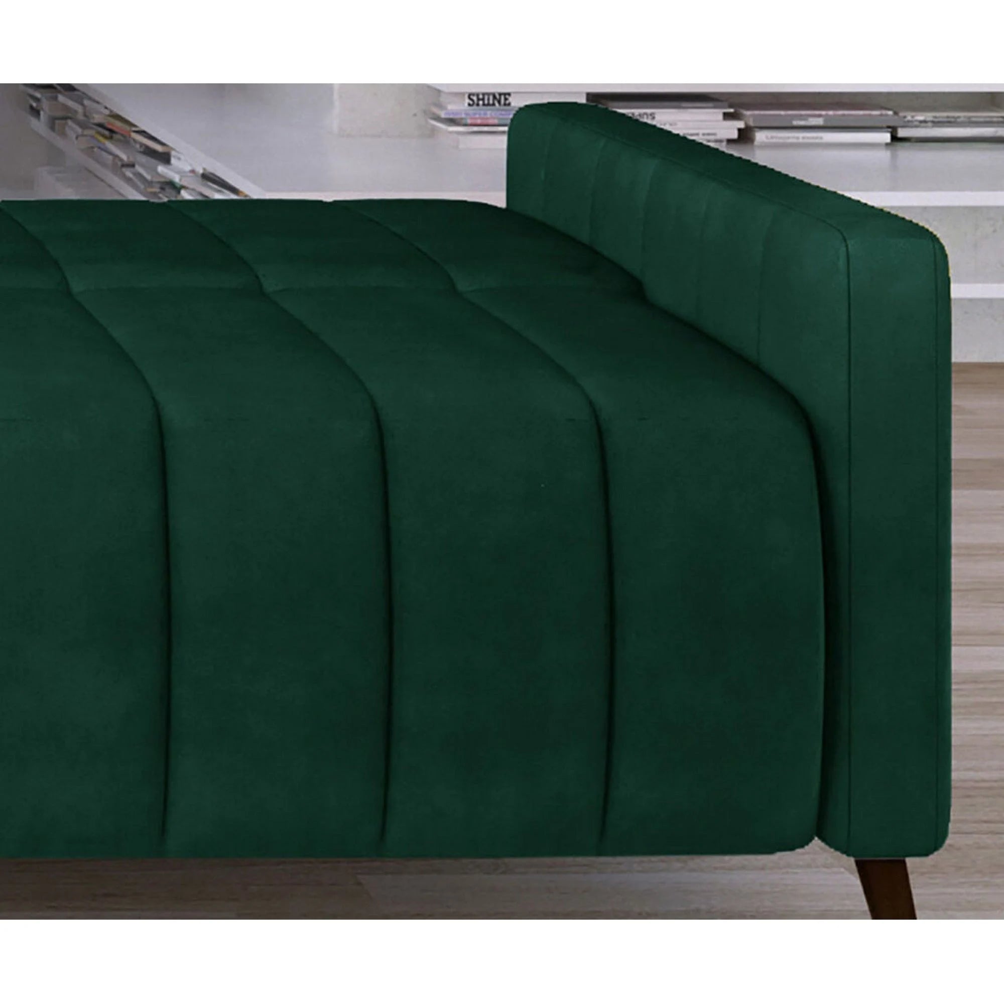 Canapea extensibila Molly, stofa catifelata maro - Monolith 15, cu lada depozitare, 226x101x91 cm