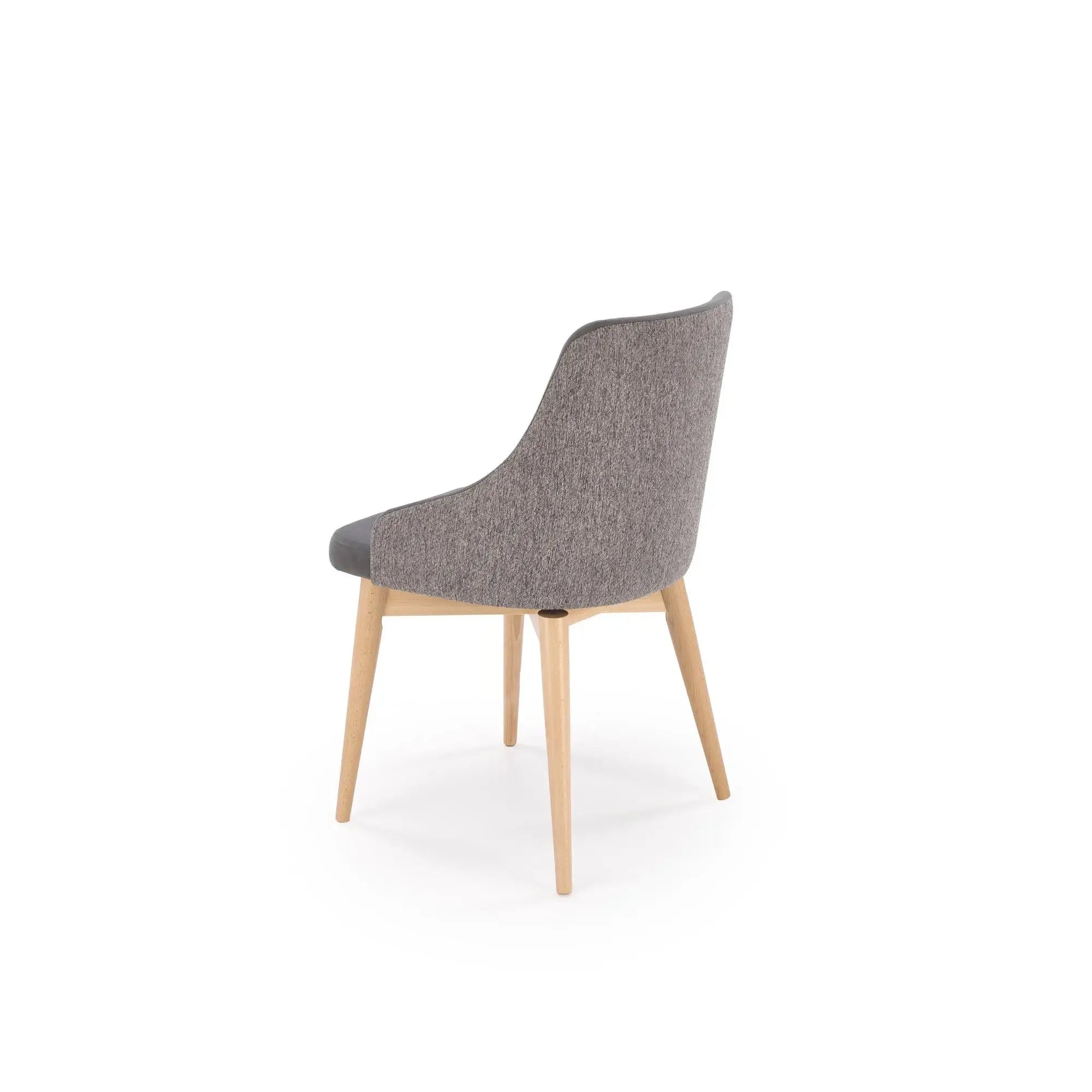 Scaun rotativ MALAGA, gri/stejar, stofa clasica/lemn, 50x53x79 cm