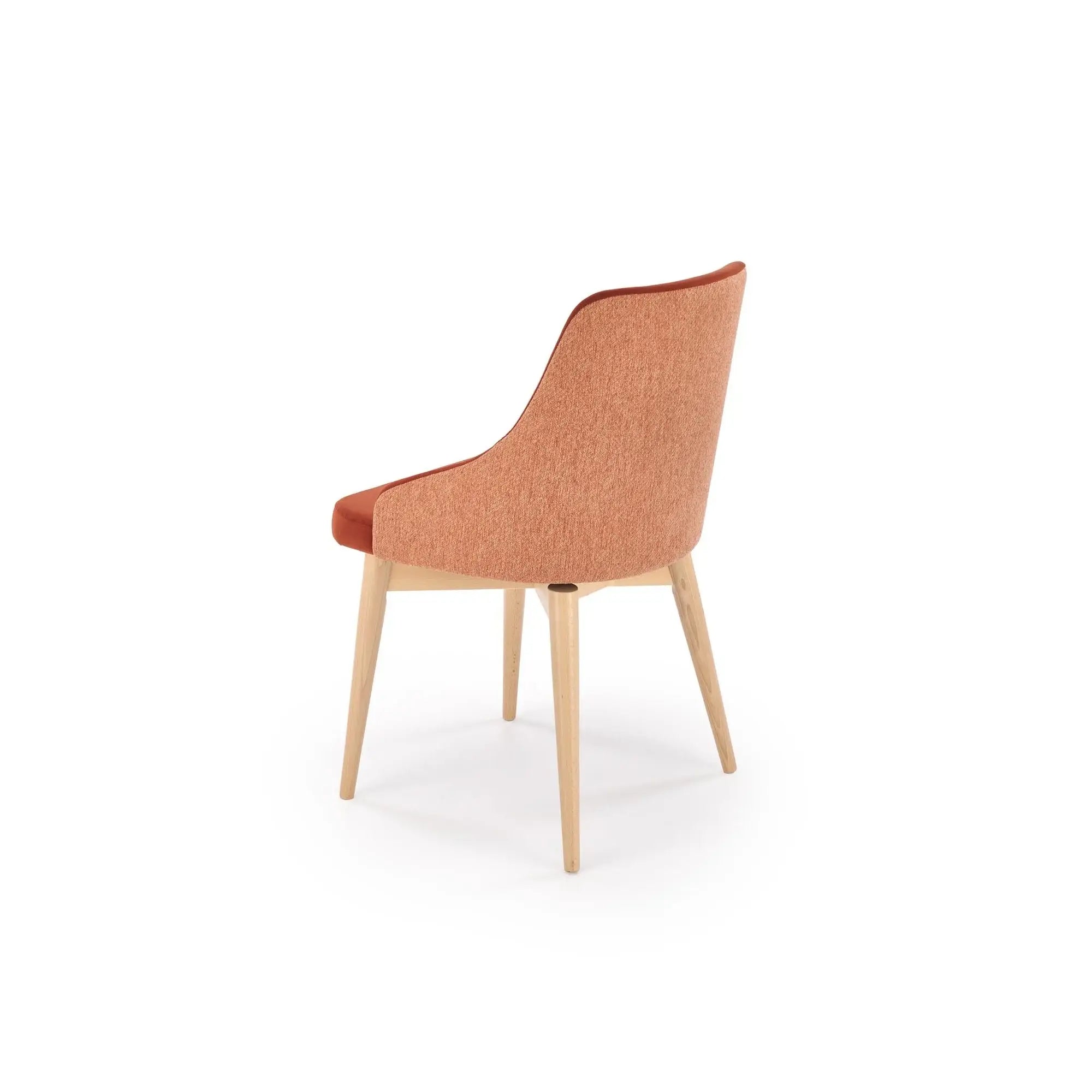 Scaun rotativ MALAGA, caramiziu/stejar, stofa clasica/lemn, 50x53x79 cm