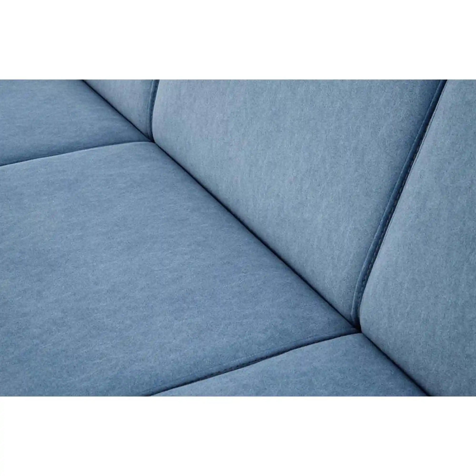 Canapea MILANO 3S, albastru/nuc, stofa clasica/lemn, 175x77x77 cm