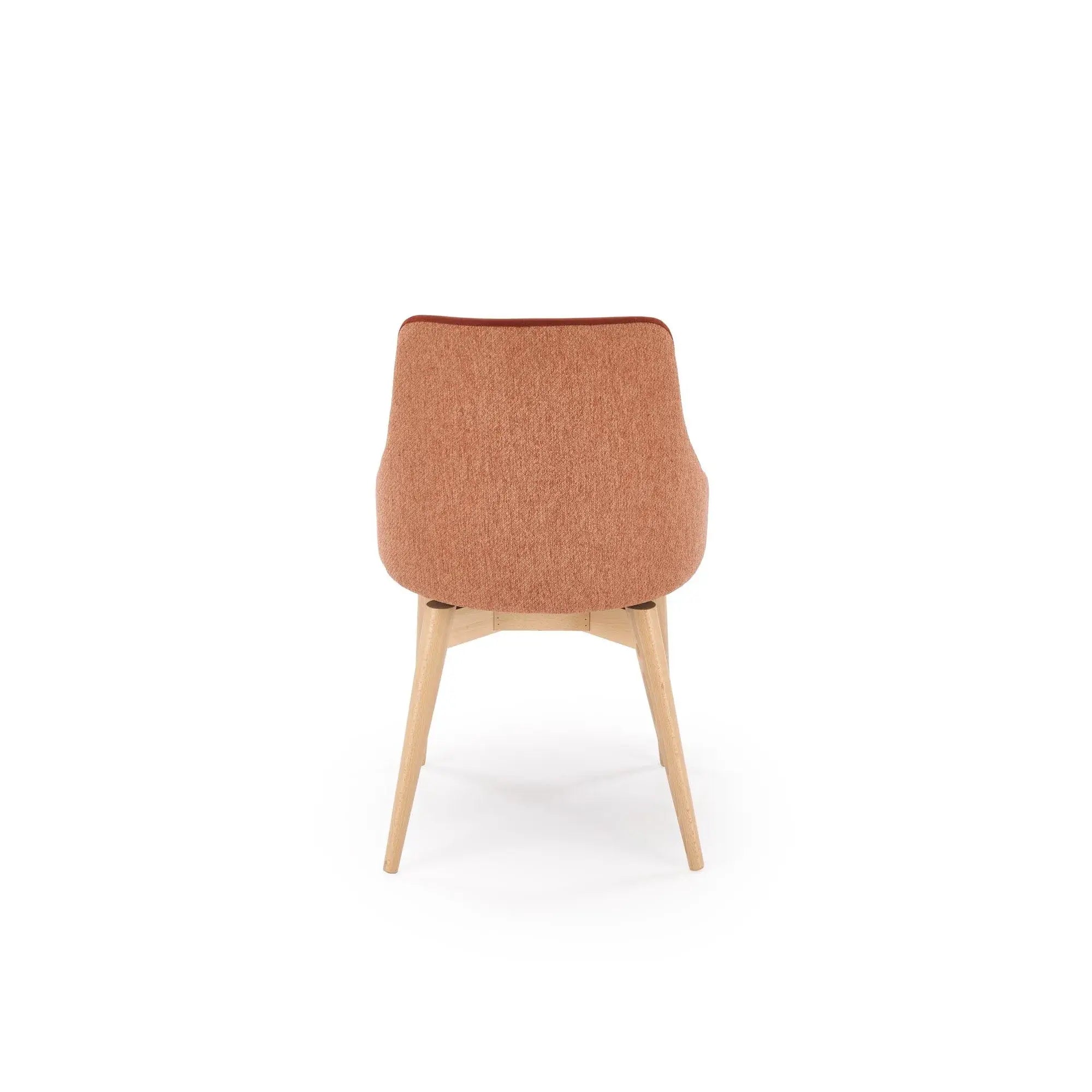 Scaun rotativ MALAGA, caramiziu/stejar, stofa clasica/lemn, 50x53x79 cm