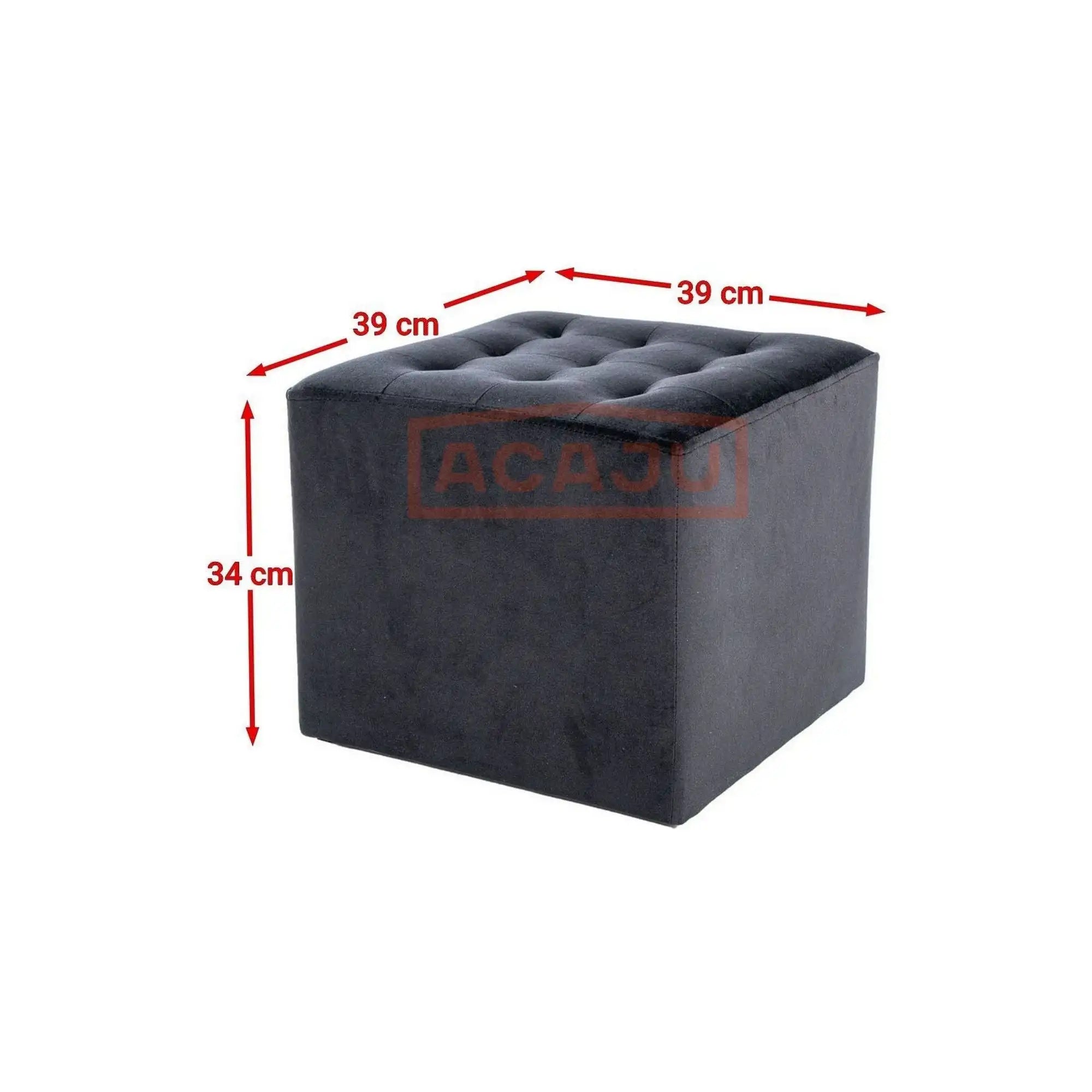 Taburet LORI, stofa catifelata negru - Bluvel 19, 39x39x34 cm