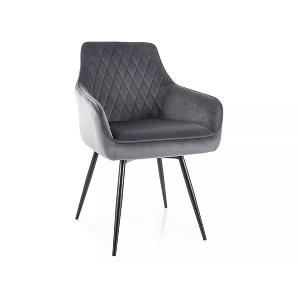 Scaun MARLO, gri - Bluvel 14, stofa catifelata/metal, 55x58x88 cm