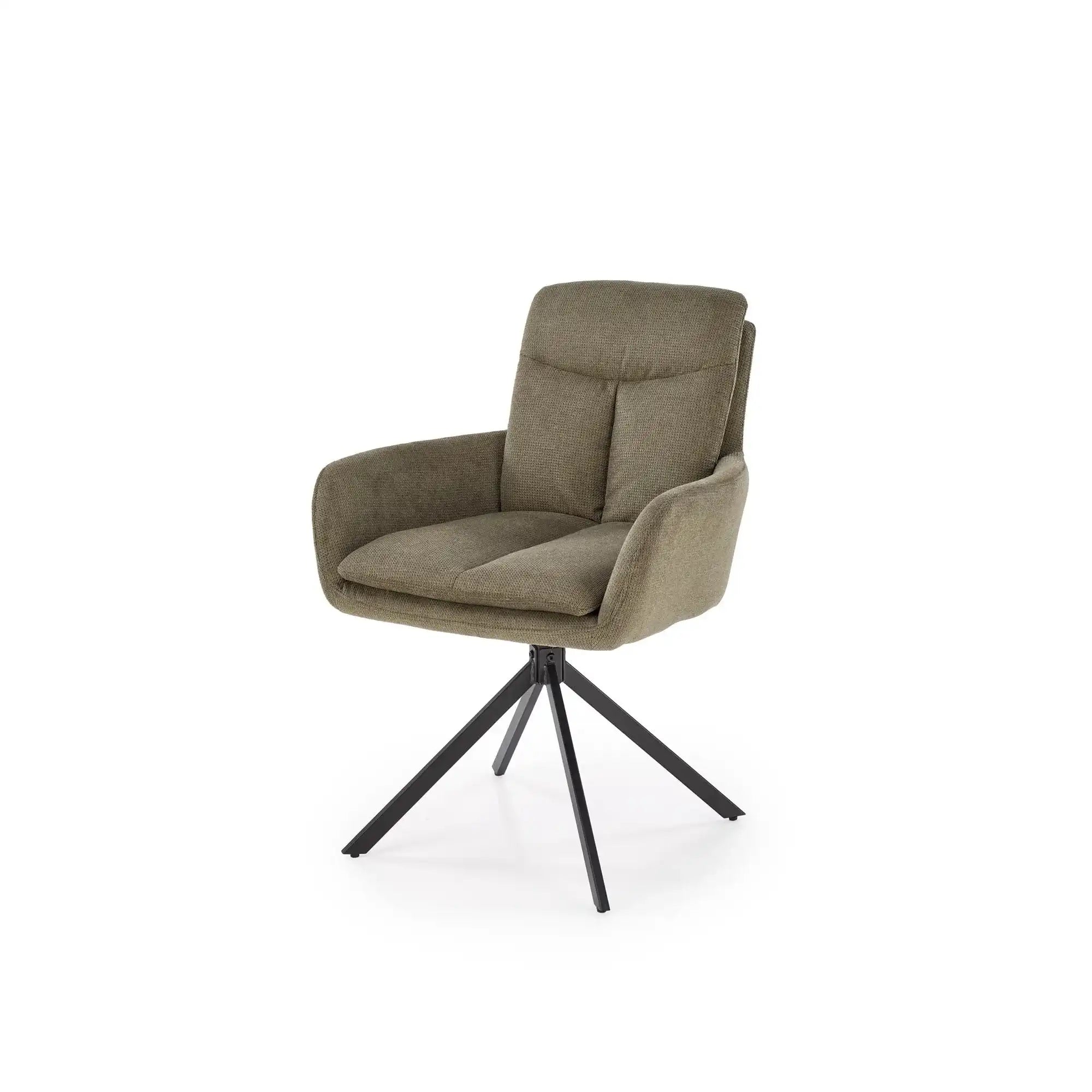 Scaun rotativ K536, verde/negru, stofa clasica/metal, 62x68x85 cm