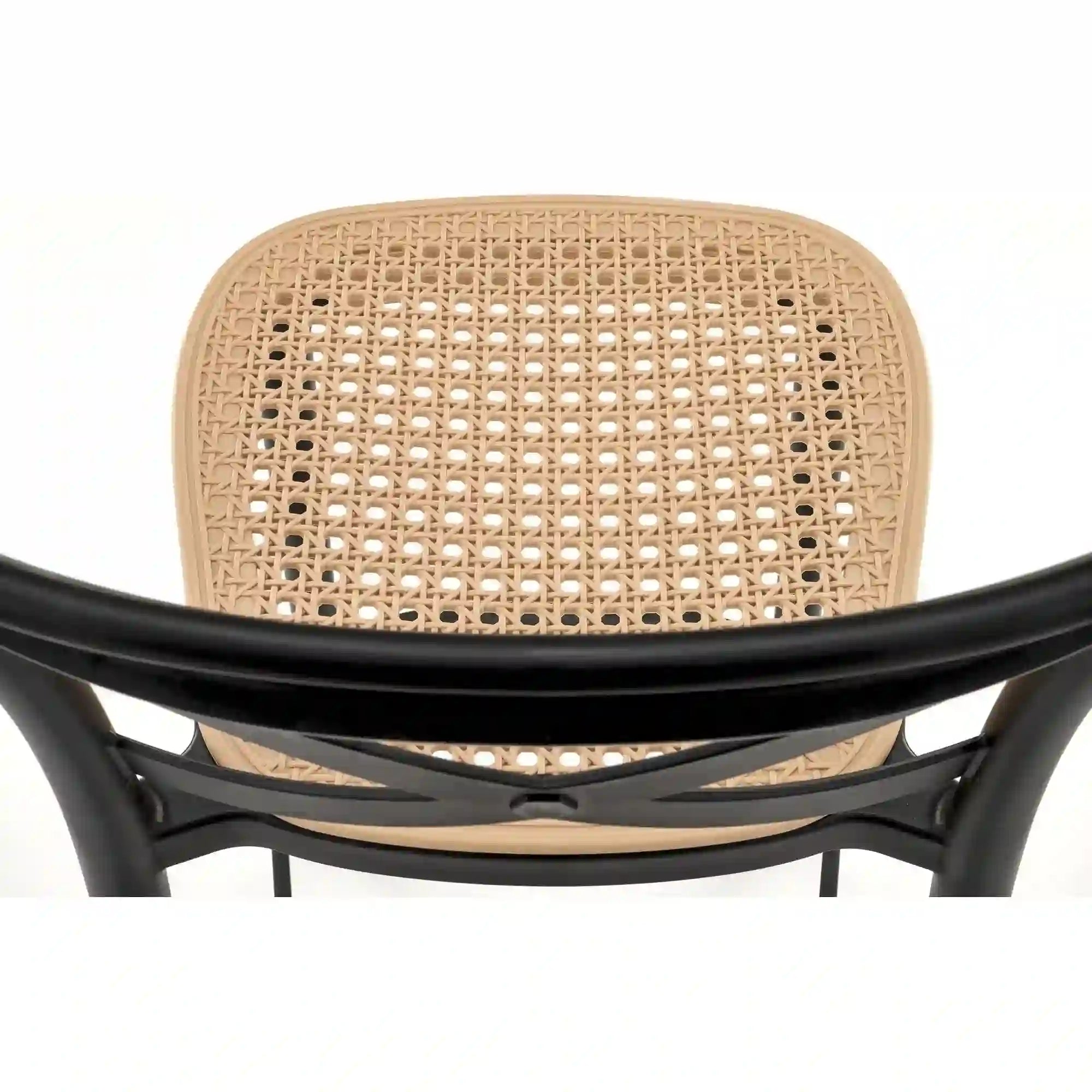 Scaun bar H111, crem/negru, polipropilena, 47x47x103 cm