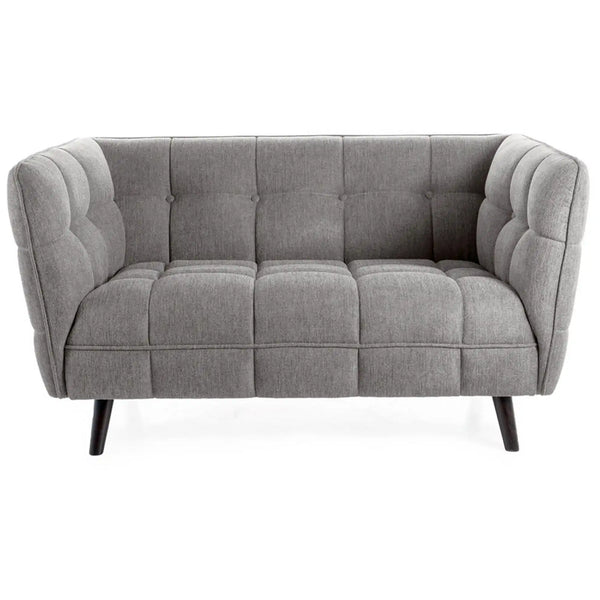 Canapea CASTELLO 2, gri, stofa clasica/lemn, 145x85x78 cm