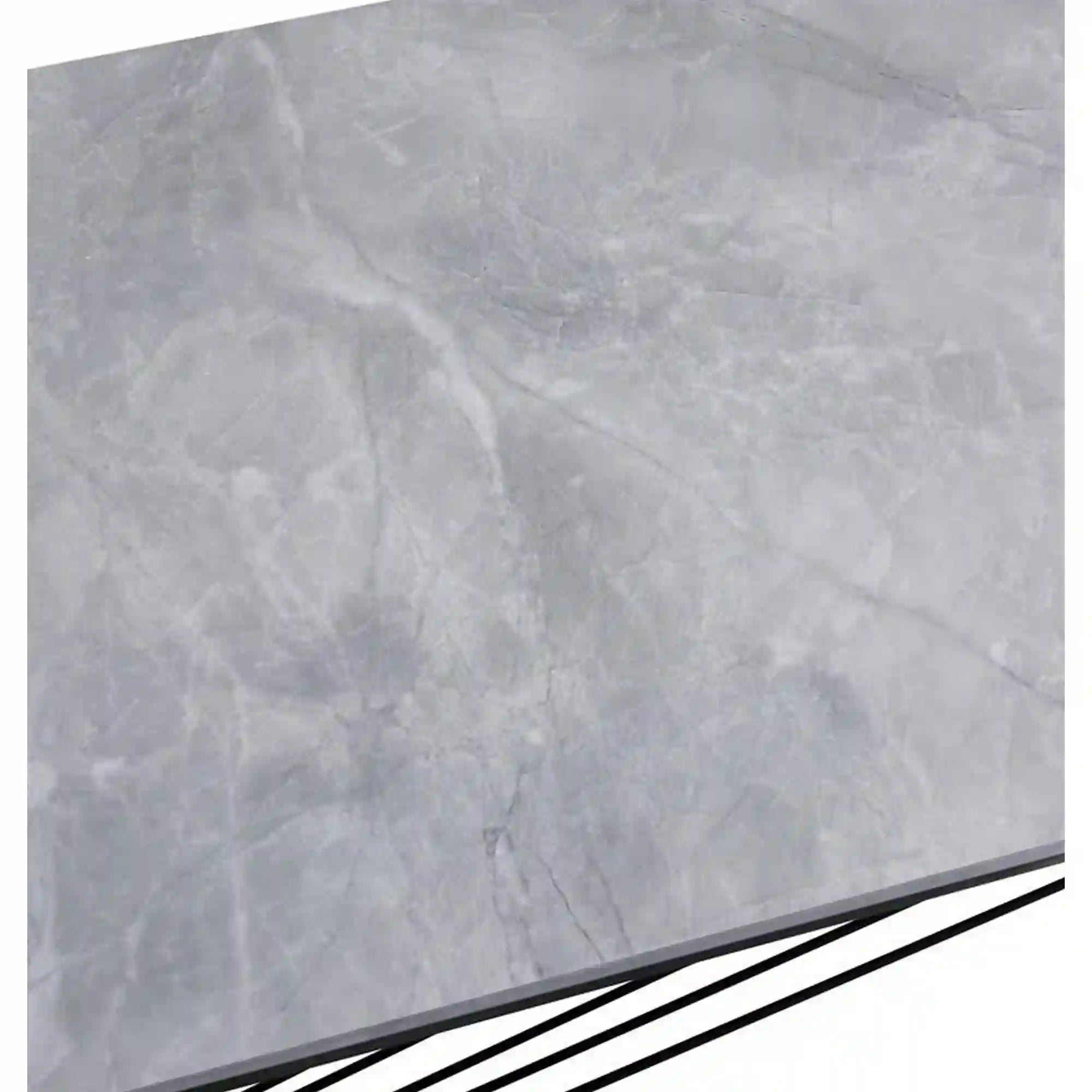 Masuta cafea INFINITY 2, gri cu efect de marmura/negru, otel, 160x60x45 cm