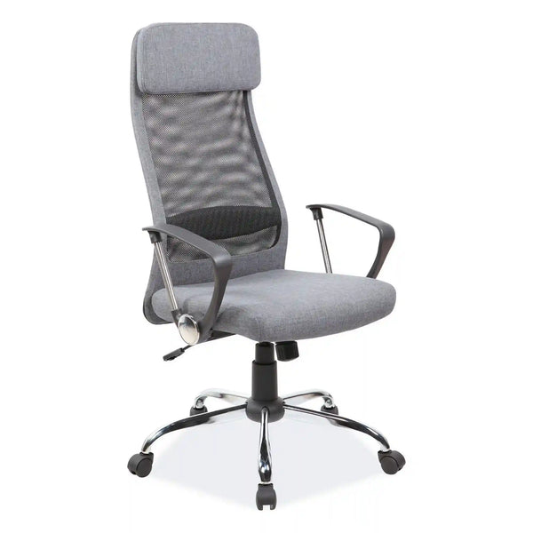 Scaun de birou Q-345, gri, stofa mesh/metal/plastic, 62x49x118/128 cm