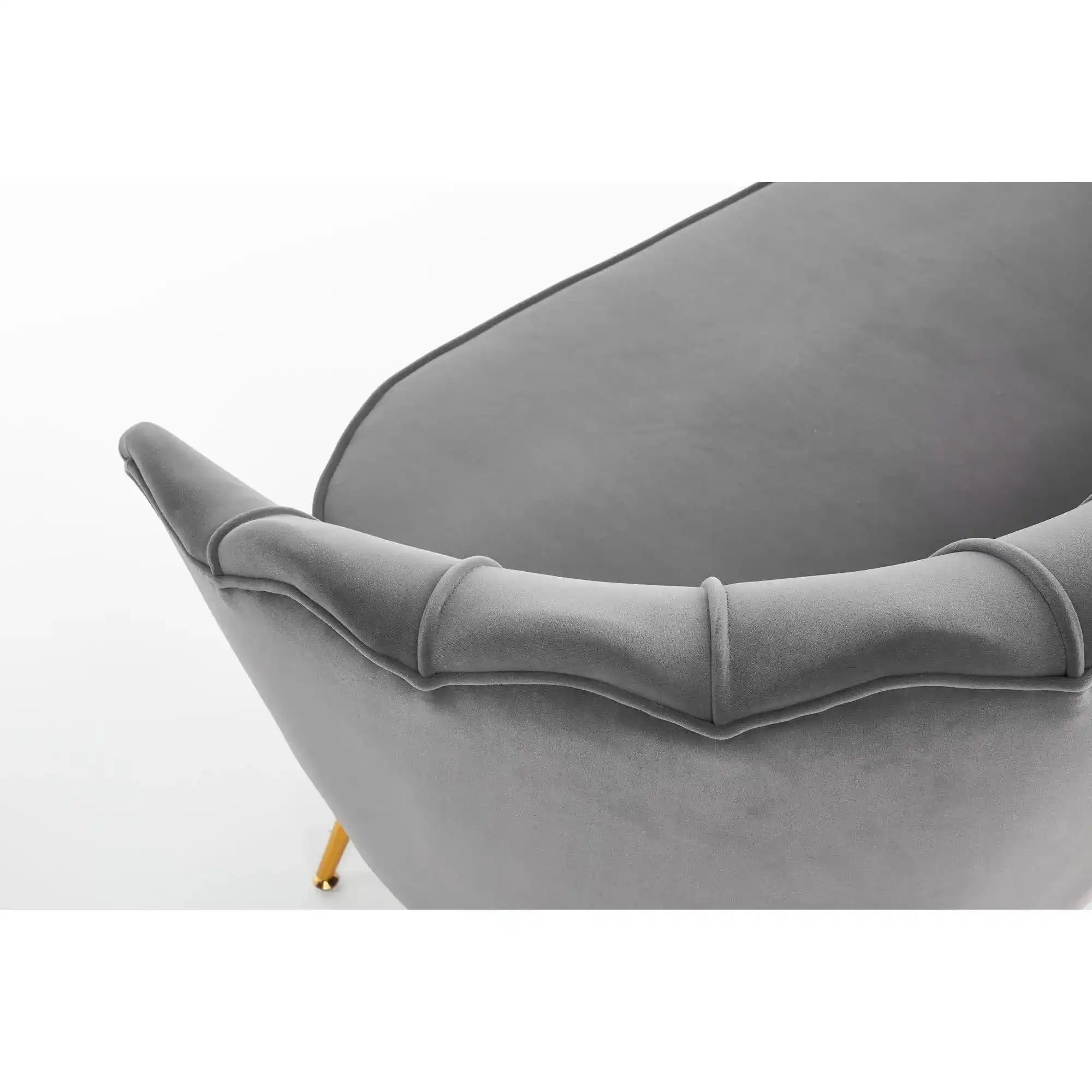 Canapea AMORINITO XL, gri/auriu, stofa catifelata/otel, 131x77x77 cm