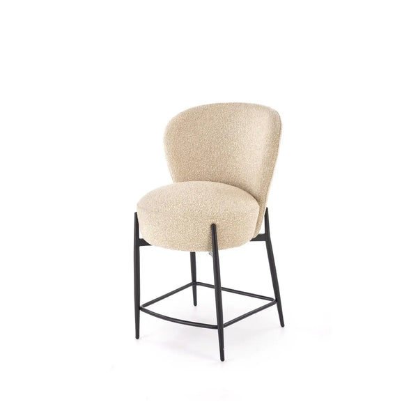 Scaun bar H126, bej/negru, stofa/metal, 57x61x95 cm
