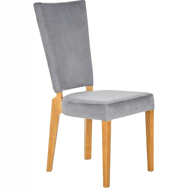 Scaun Rois, gri/stejar, stofa catifelata/lemn de fag, 43x58x94 cm