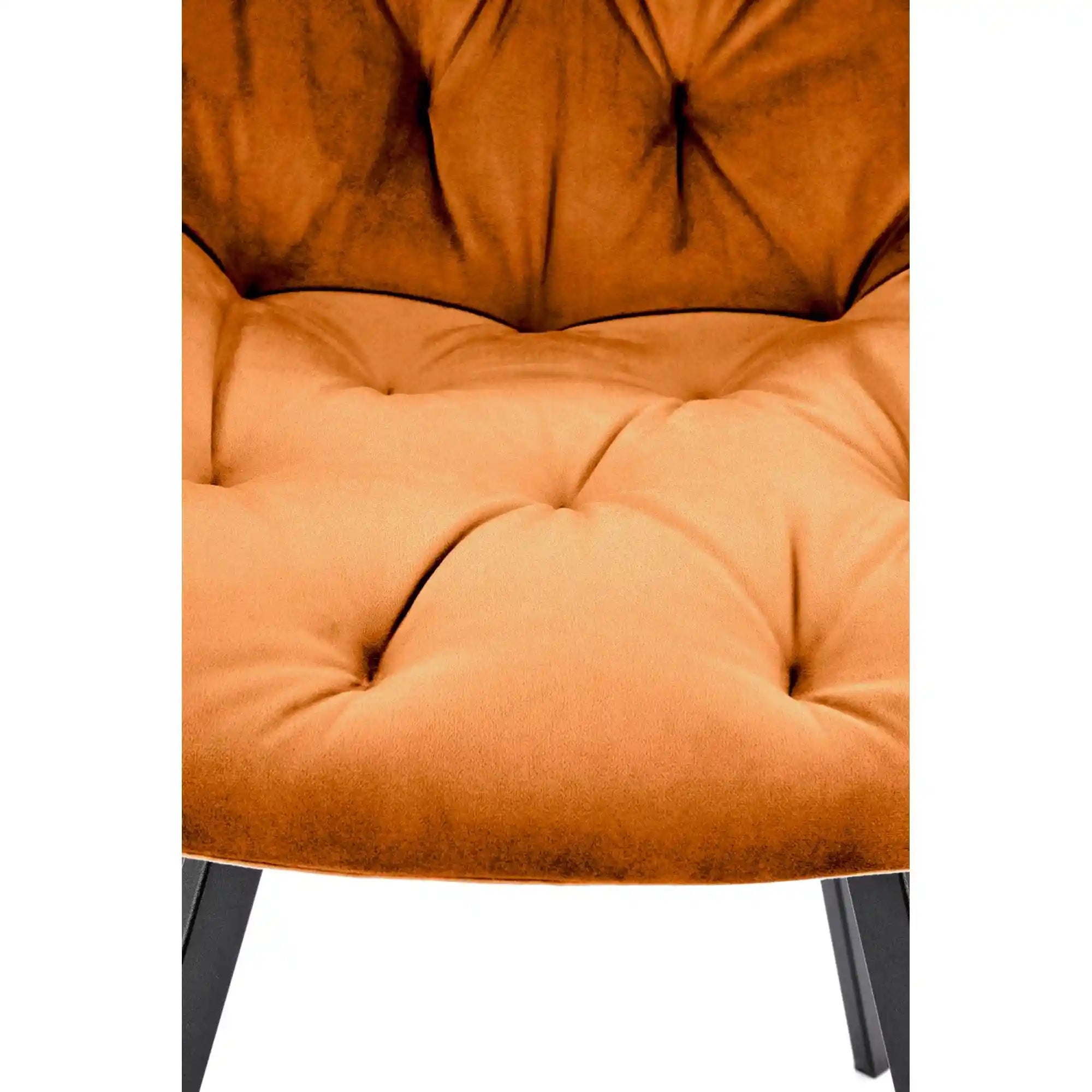Scaun rotativ K519, caramiziu/negru, stofa catifelata/metal, 54x63x86 cm