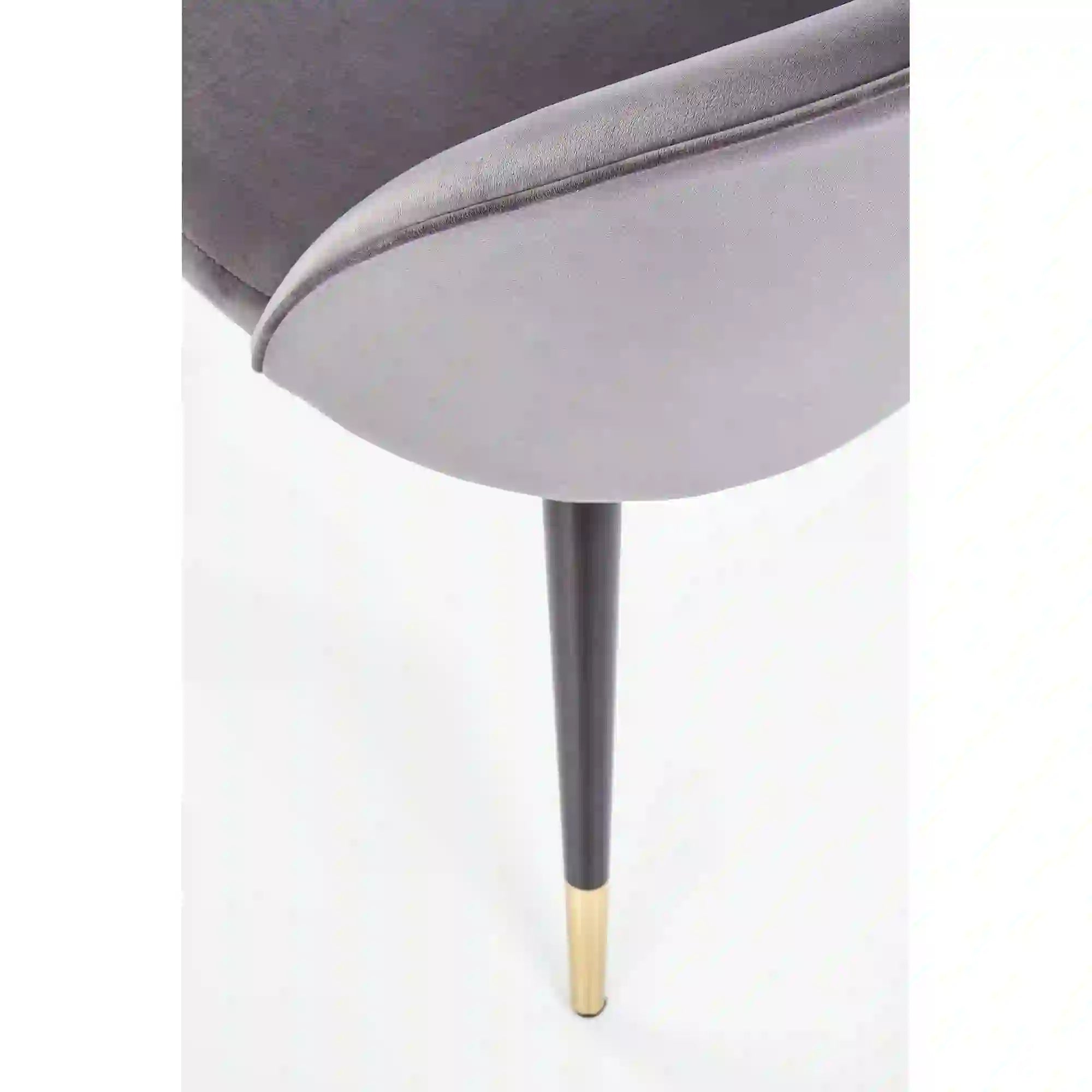 Scaun tapitat gri K315, gri inchis/negru, stofa catifelata/metal, 50x55x76 cm