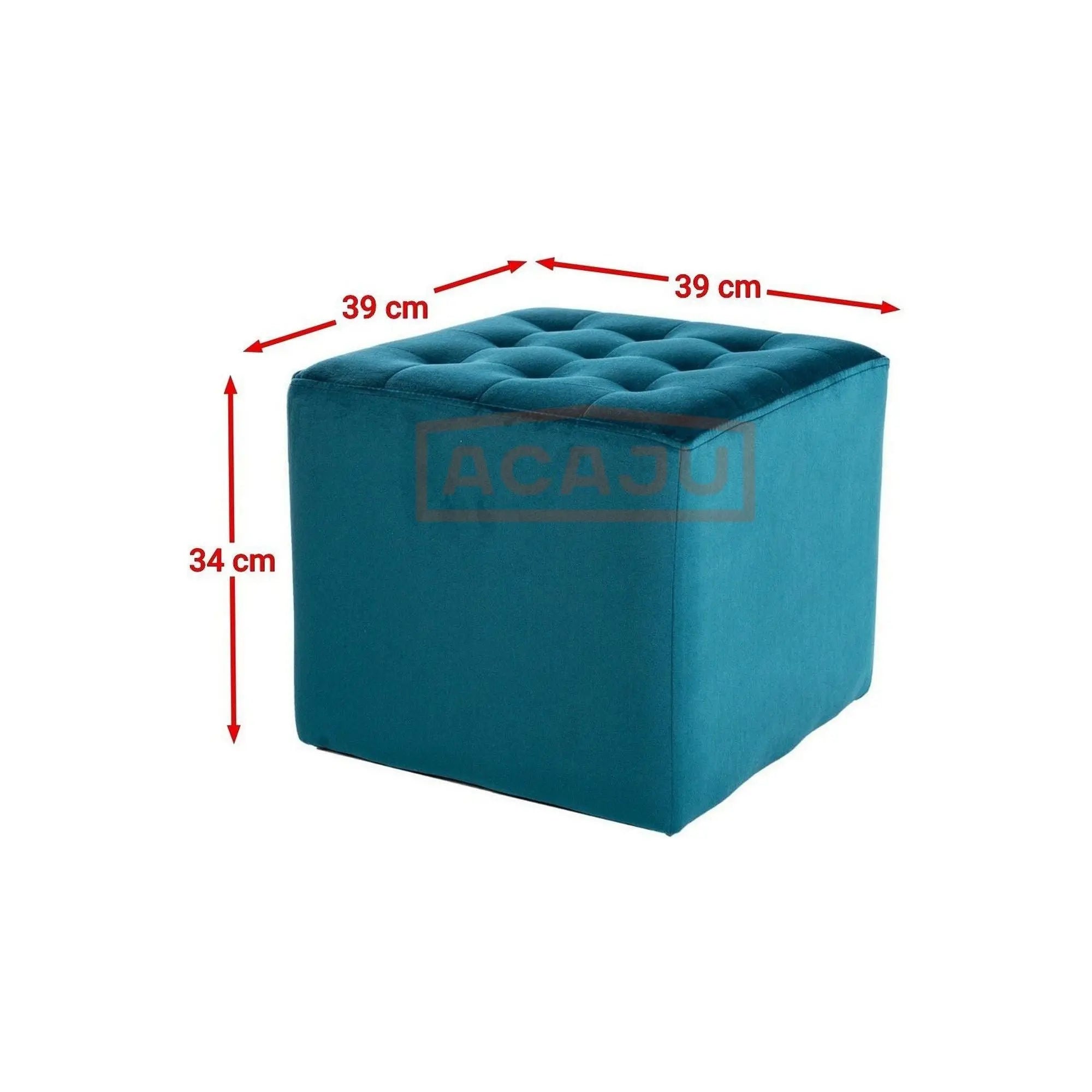 Taburet LORI stofa catifelata turcoaz - Bluvel 85, 39x39x34 cm