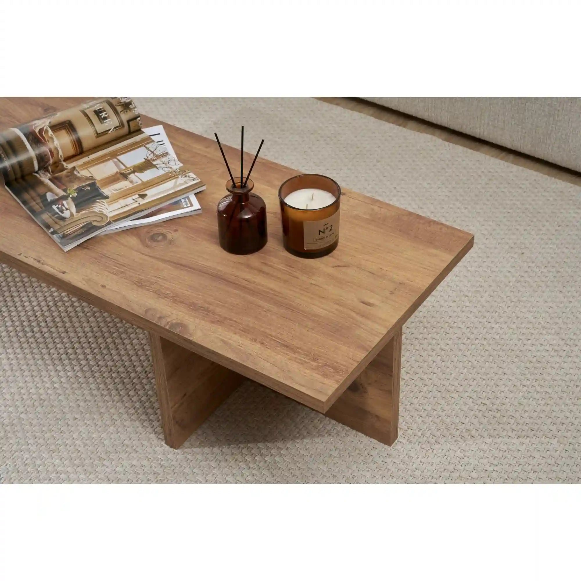 Masuta cafea HARBOR, pin, PAL, 120x45x30 cm