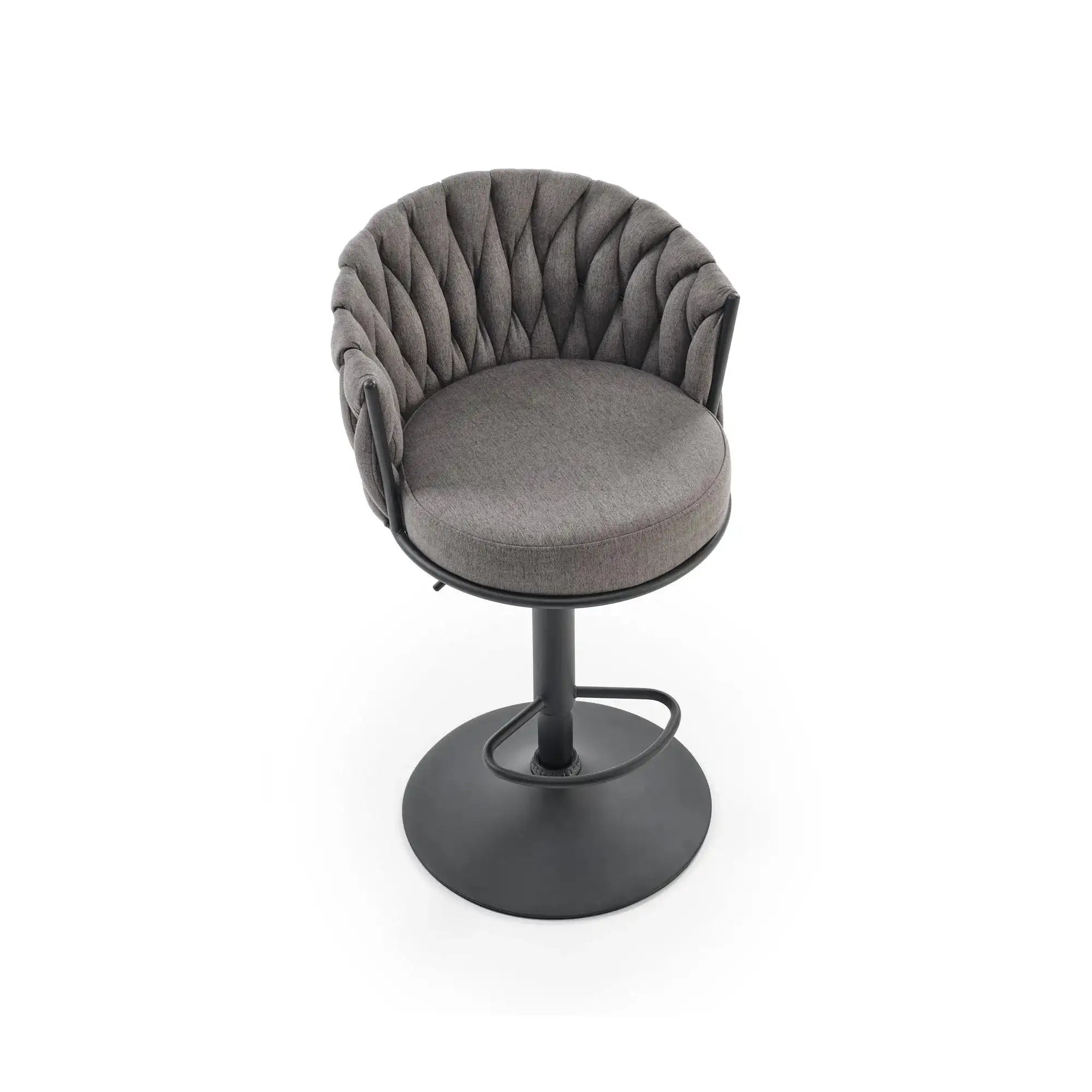 Scaun bar H125, gri - Nea 15, stofa clasica/otel, 53x54x90/105 cm